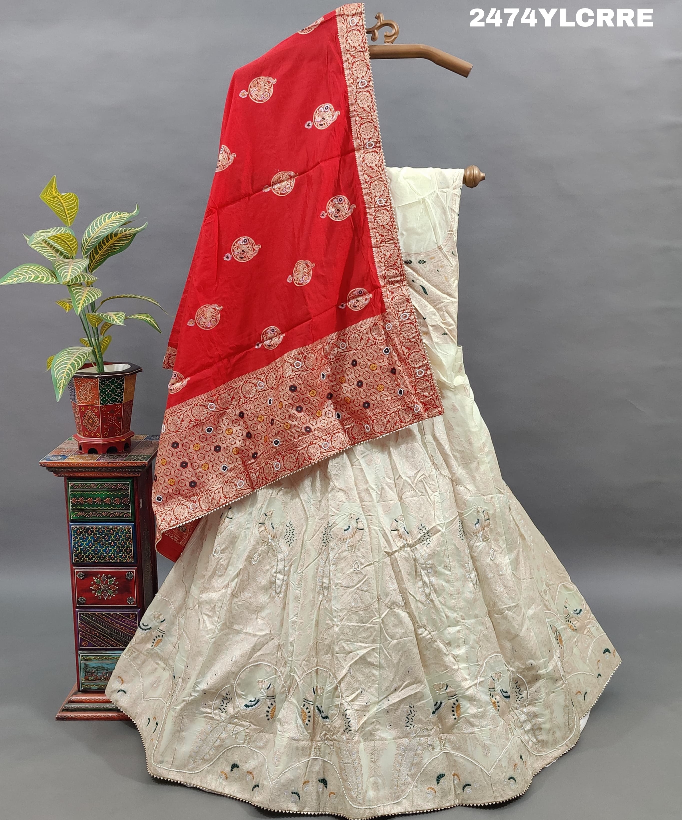 KcPc New Upada Silk Banarasi Style Lehenga with Cutdana Work BTU