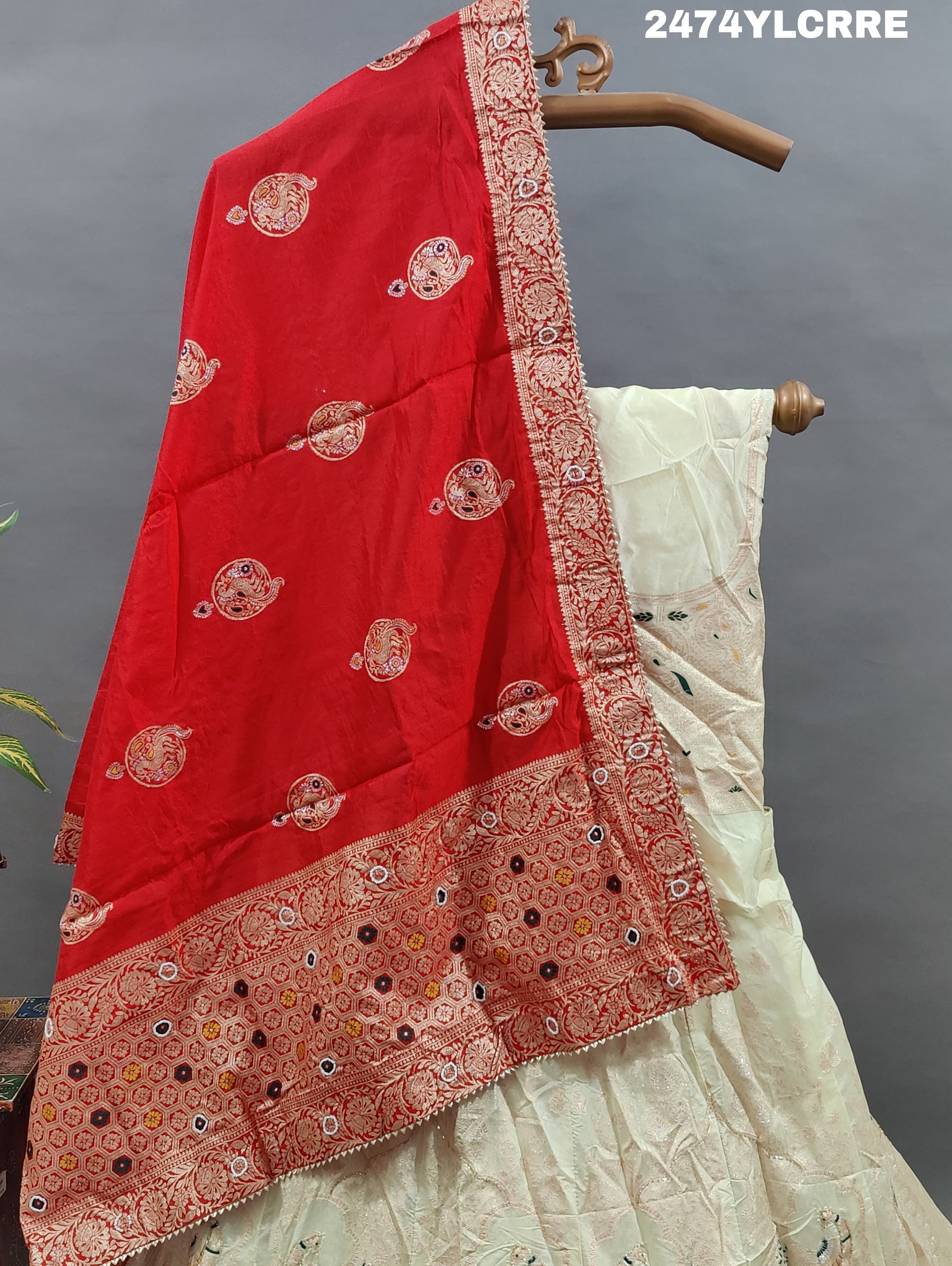 KcPc New Upada Silk Banarasi Style Lehenga with Cutdana Work BTU