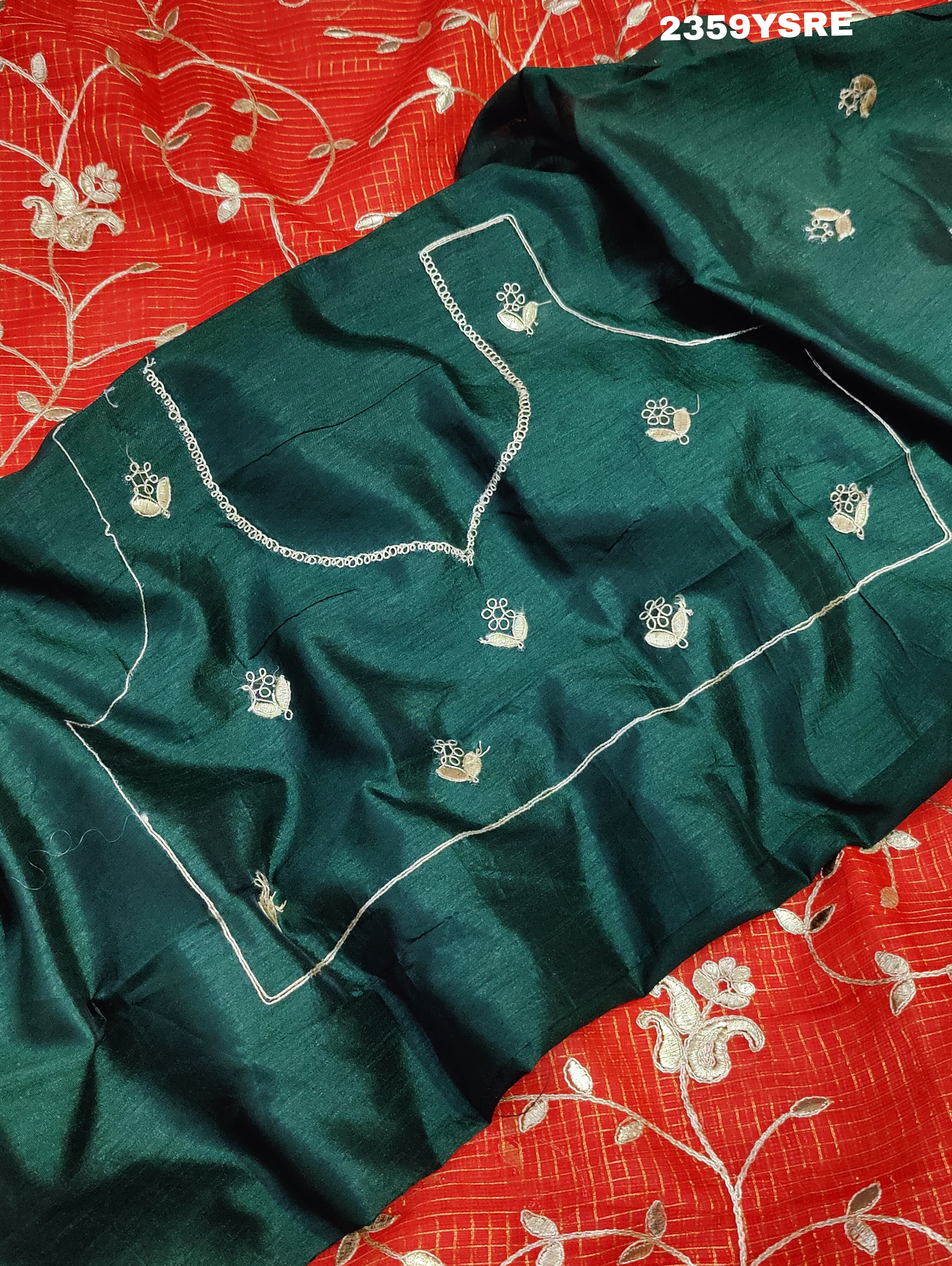 Gotapatti work saree in red colour