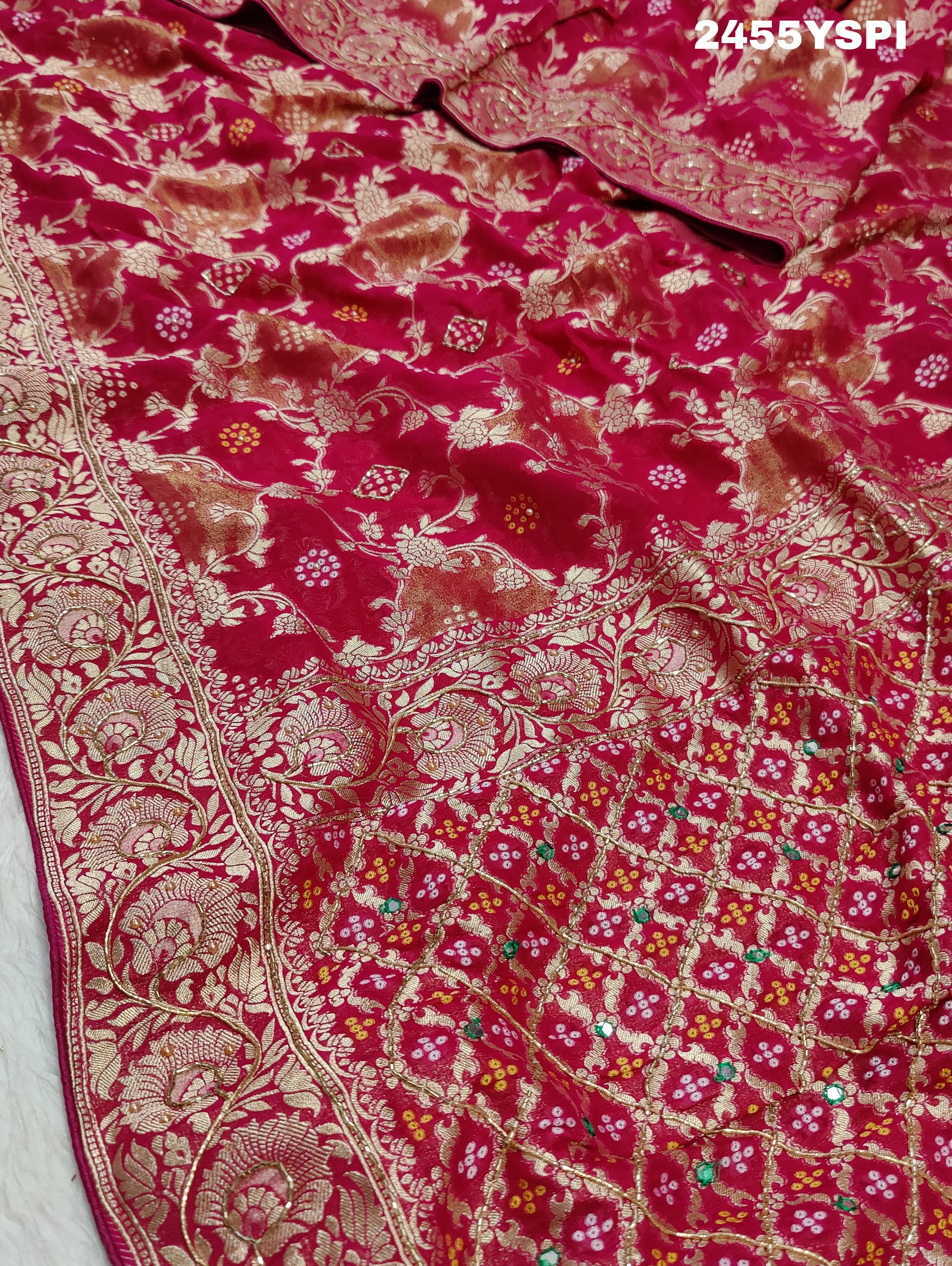 KcPc New Georgatte Banarasi Style With Cutdana Work Saree MOH