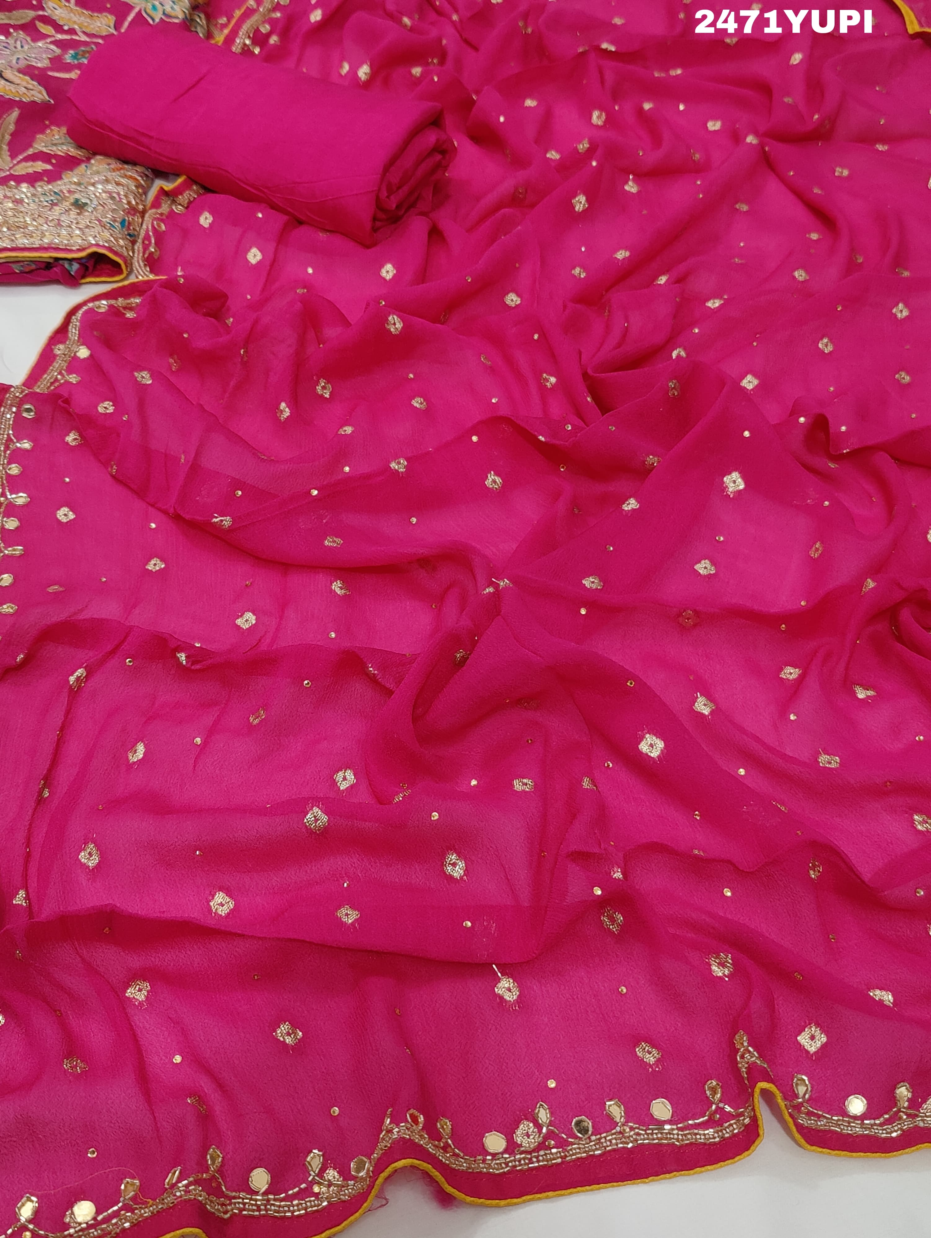 KcPc New Pure chiffon Printed Style With Cutdana Gotapatti work SuitCSA