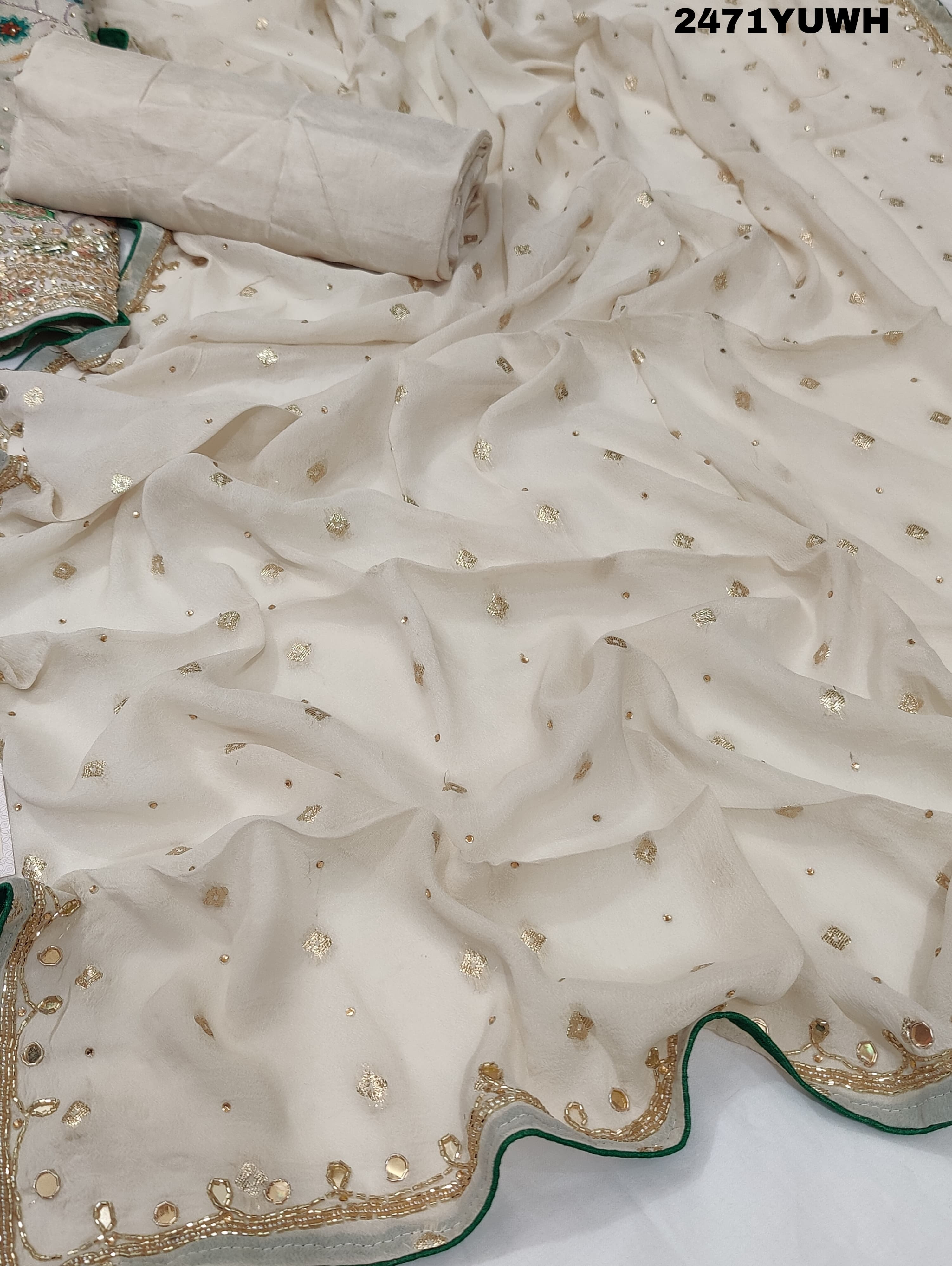 KcPc New Latest Pure chiffon Printed Style With Cutdana Gotapatti work SuitCSA