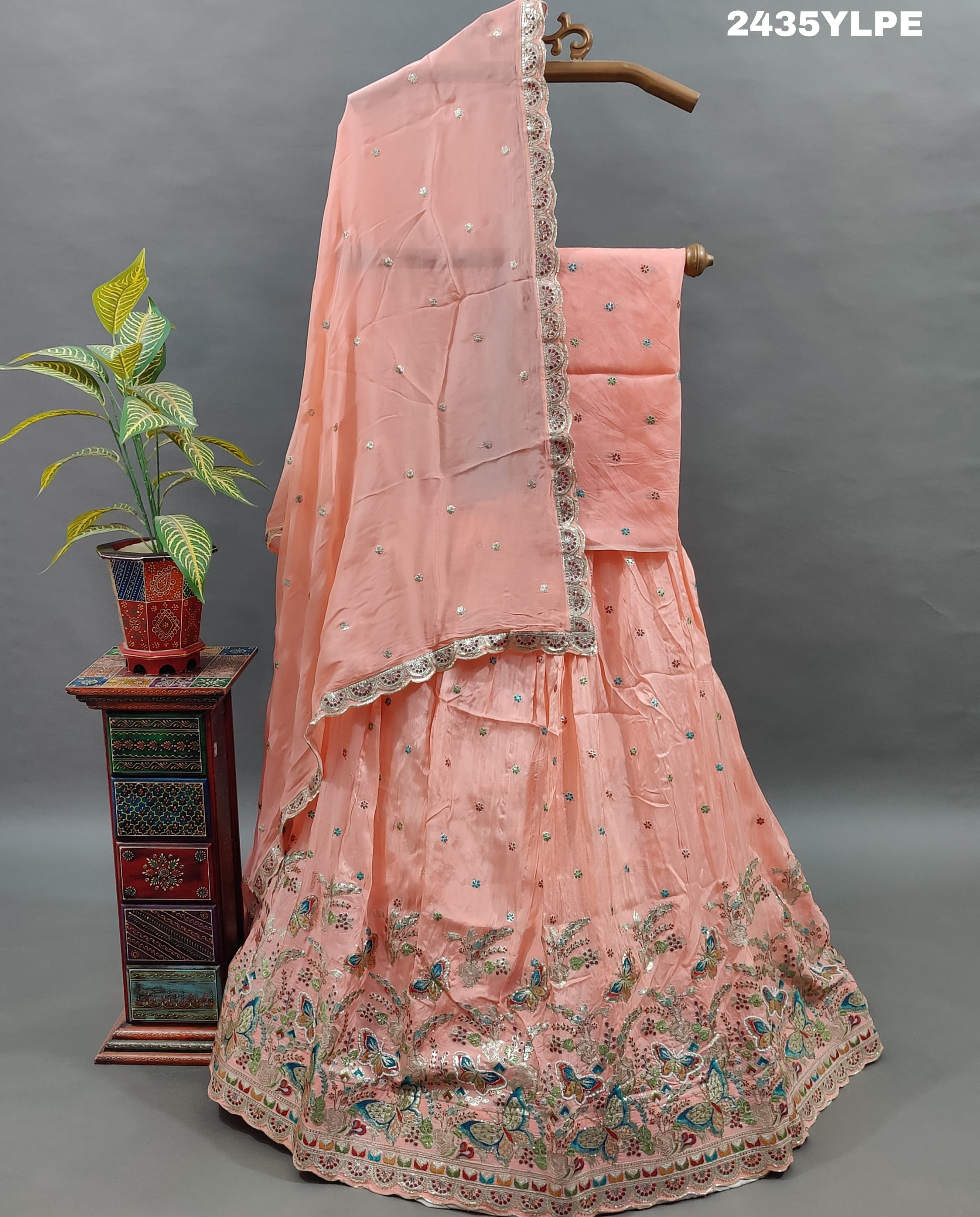KcPc NewElegant Chinon Silk Lehenga with Sequin and Gota patti Touches BTU