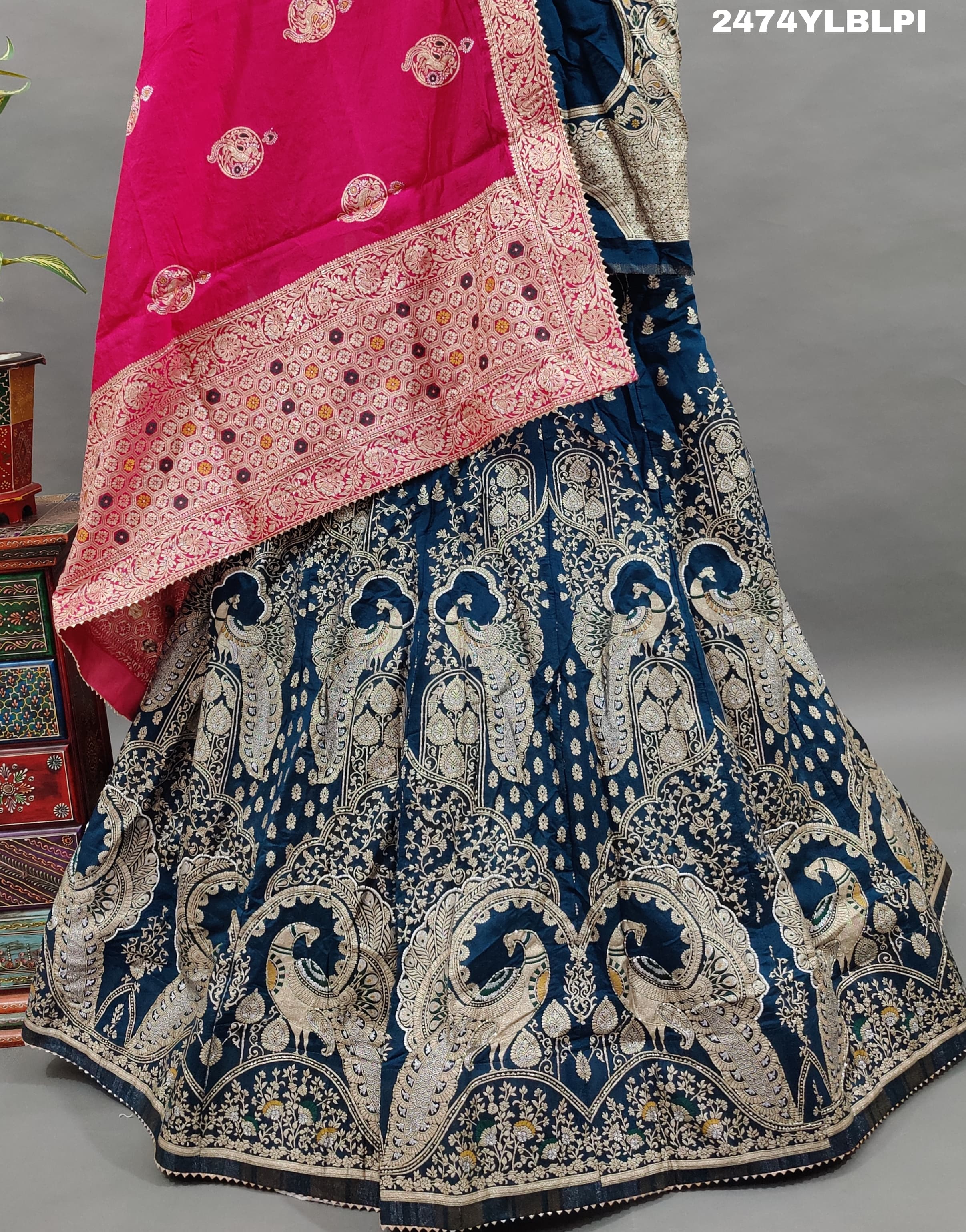 KcPc New Traditional Upada Silk Lehenga with Banarasi Weaving & Cutdana Accents BTU