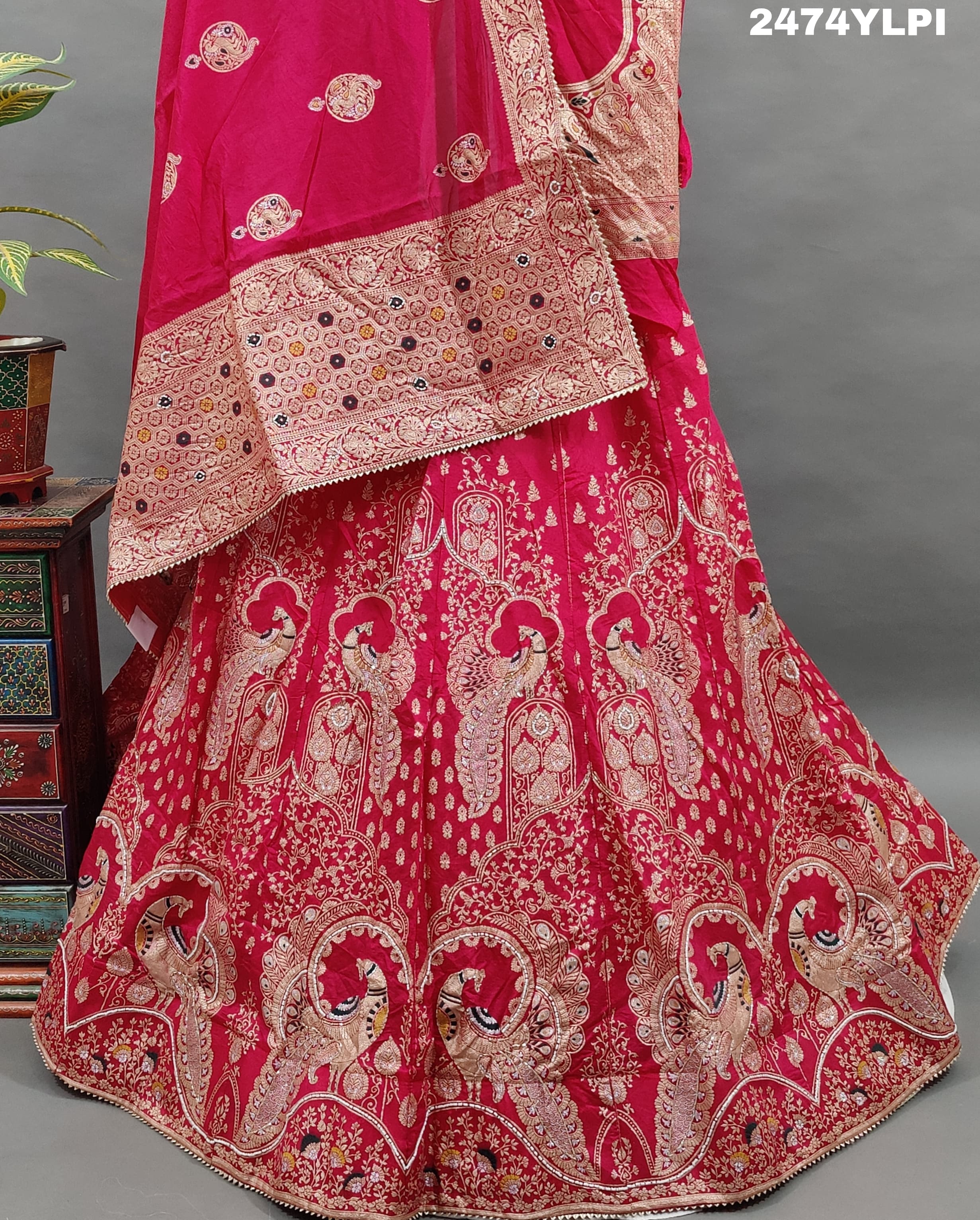 KcPc Upada Silk Bridal Lehenga with Banarasi Style and Cutdana Work BTU