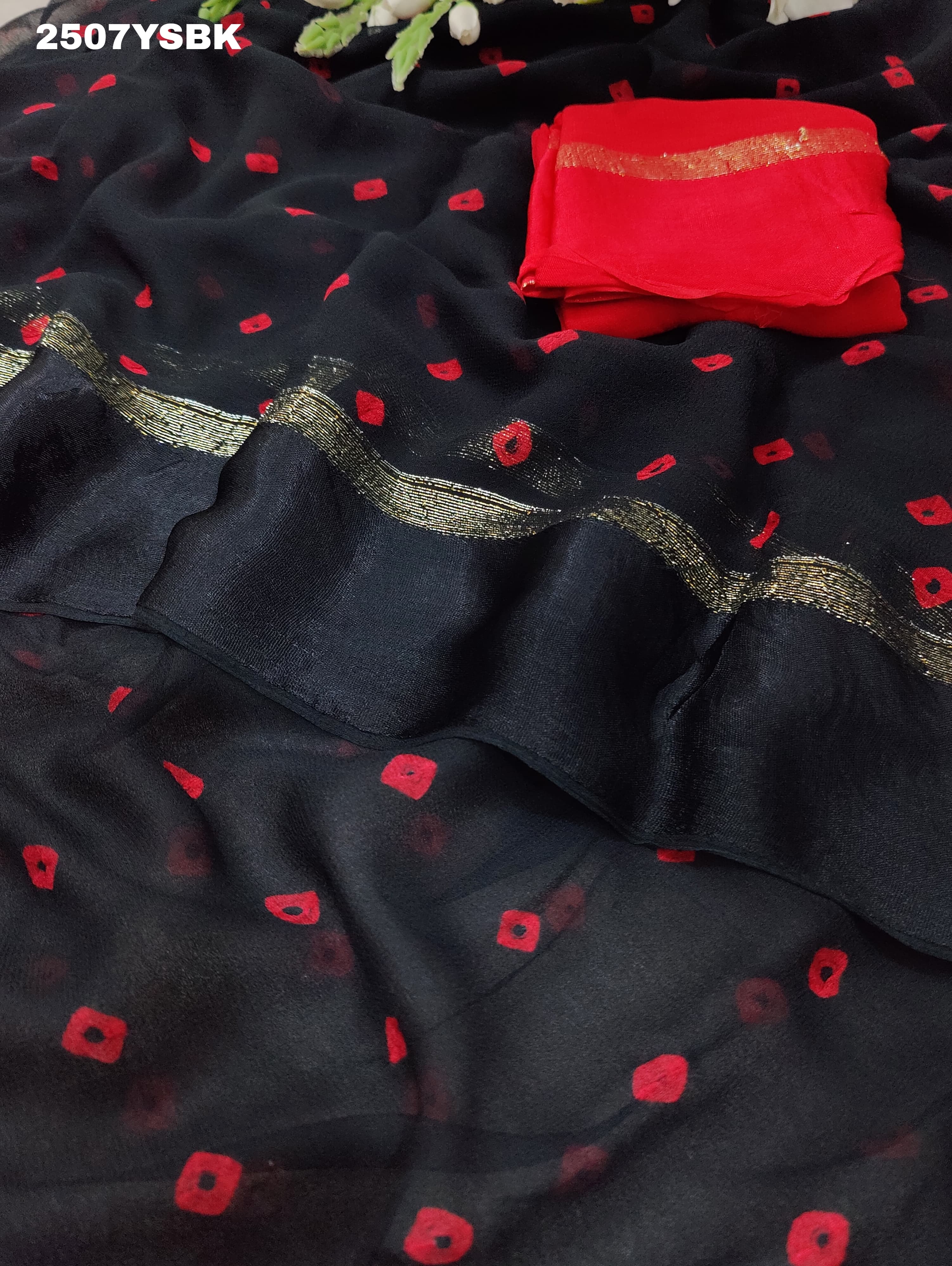 By Bandhani Saree With Casual Wear