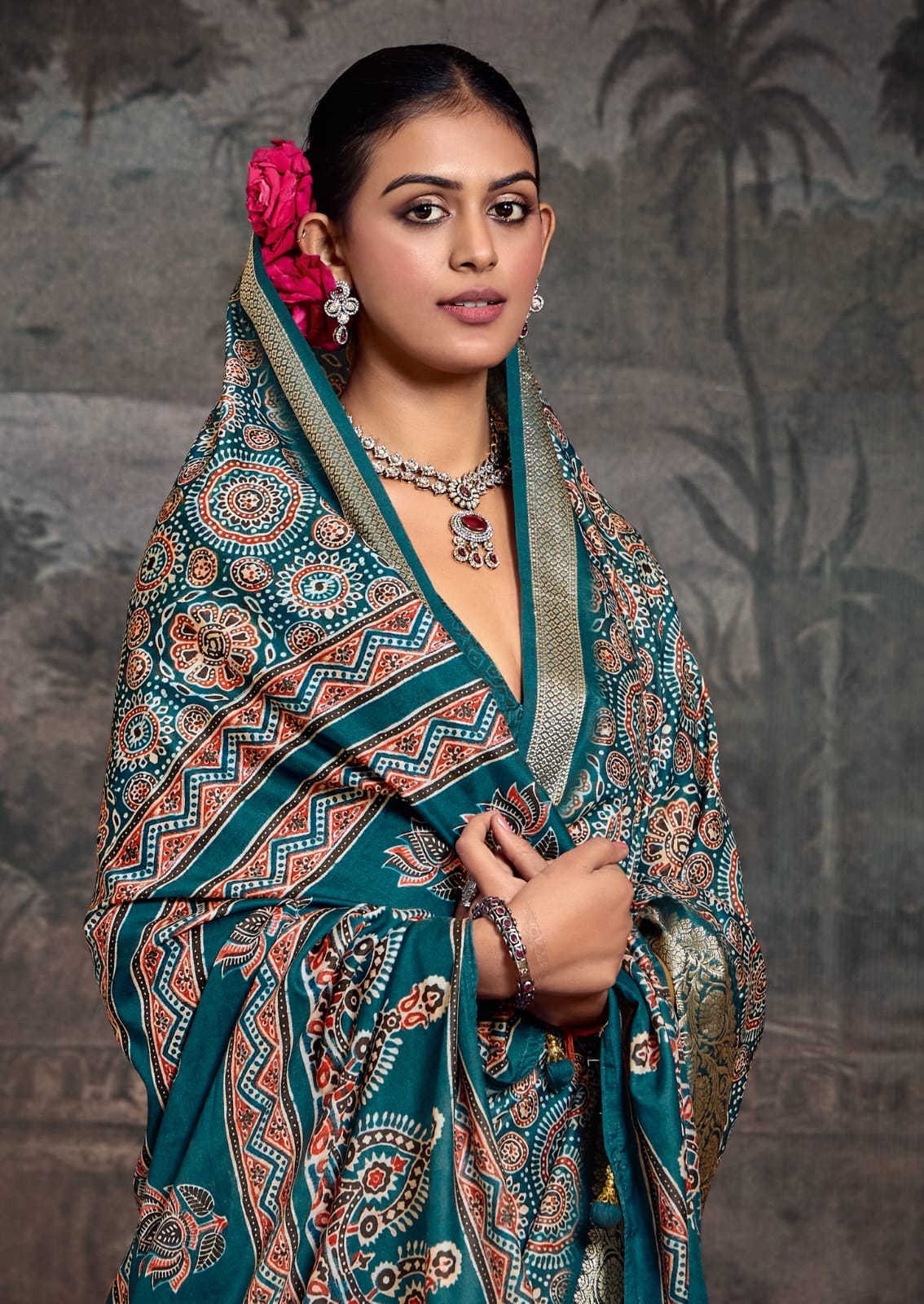 By Ajrakh Saree