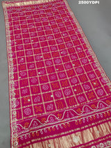 KcPc New Pure Gaji Silk Bandhani Gotapatti Designer Jaipuri Traditional Dupatta AMT