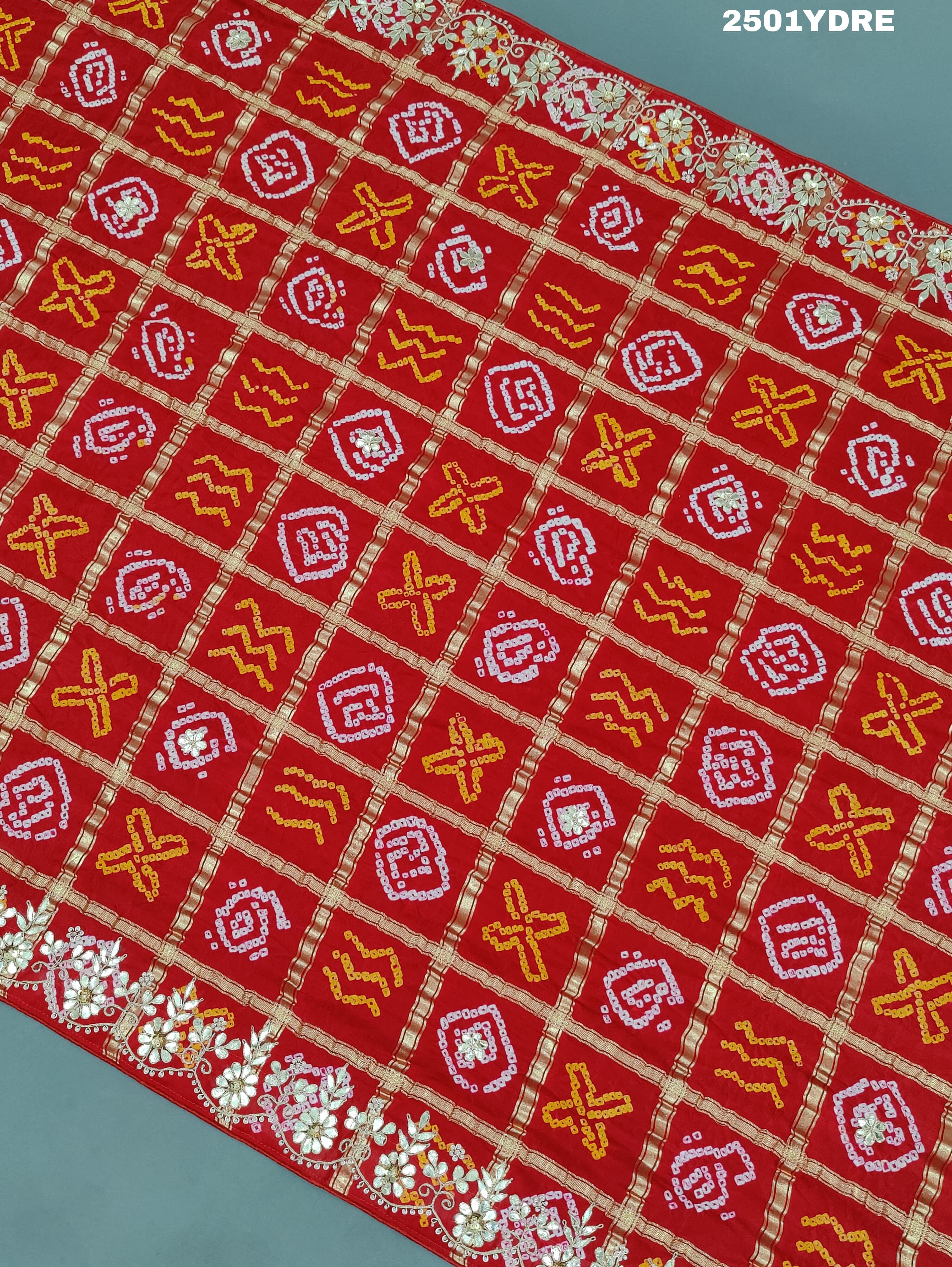 KcPc Latest Pure Gaji Silk Bandhani Gotapatti Designer Jaipuri Traditional DupattaAMT