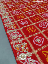 KcPc Latest Pure Gaji Silk Bandhani Gotapatti Designer Jaipuri Traditional DupattaAMT