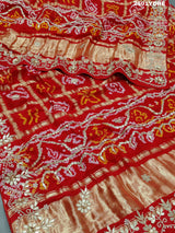 KcPc Latest Pure Gaji Silk Bandhani Gotapatti Designer Jaipuri Traditional DupattaAMT
