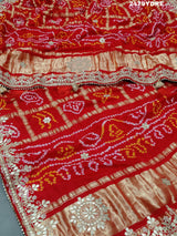 KcPc Pure Gaji Silk Bandhani Gotapatti Designer Jaipuri Traditional Dupatta AMT