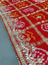 KcPc Pure Gaji Silk Bandhani Gotapatti Designer Jaipuri Traditional Dupatta AMT