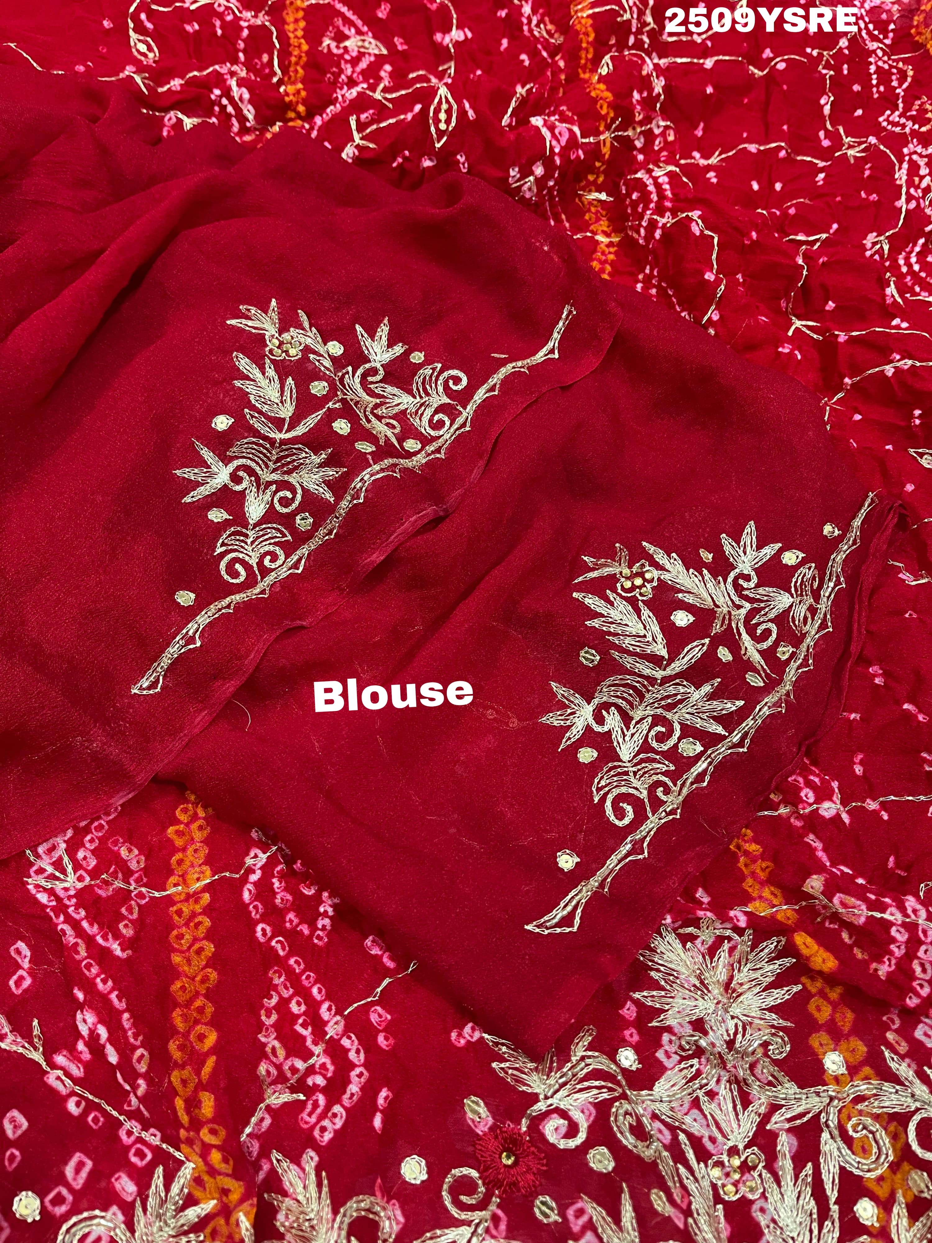 KcPc New Latest Ojariya Bandhani Style With Mukesh work Work Saree AMT