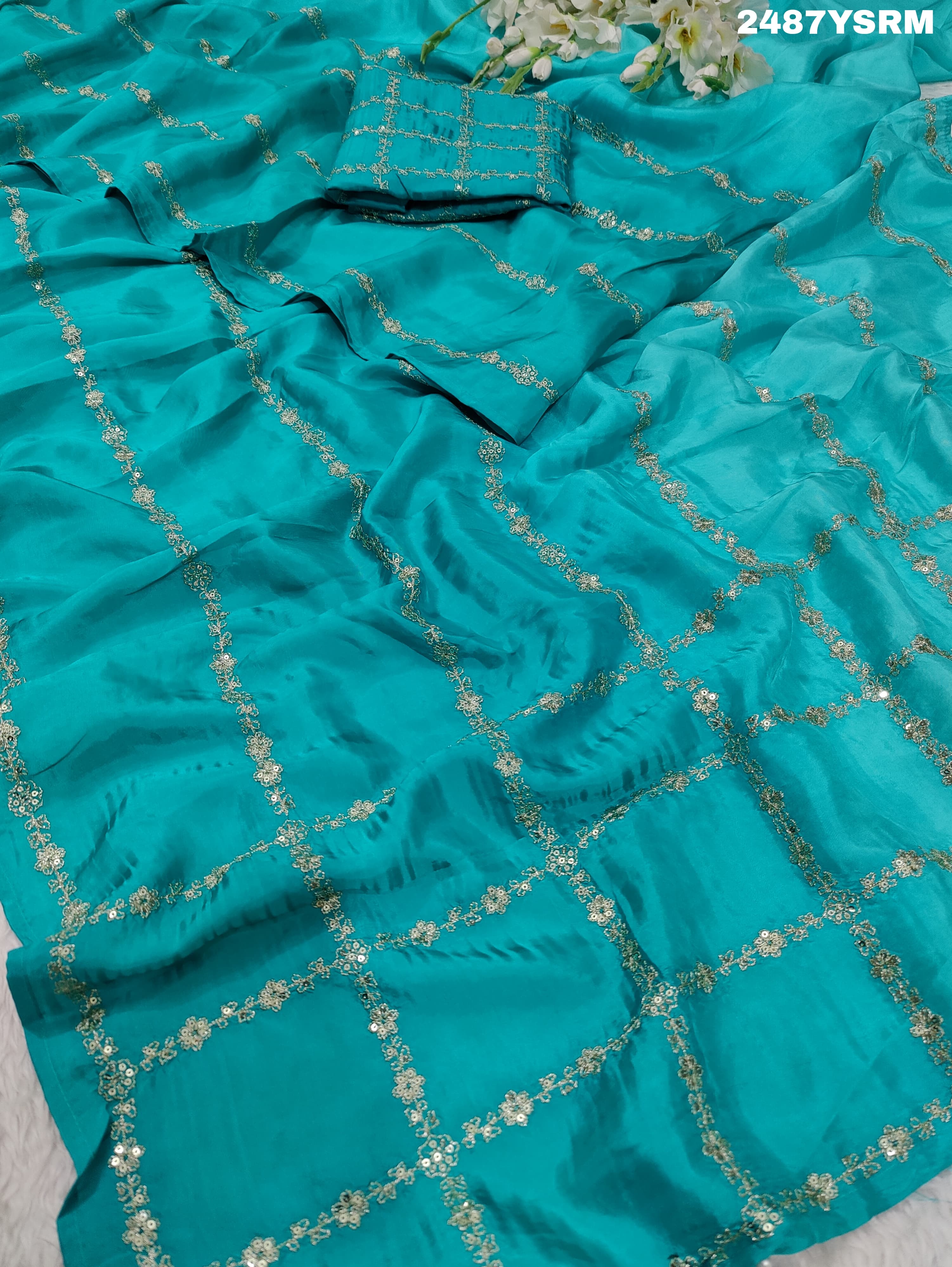 KcPc New latest HO Silk Bollywood Style Wih Pitton Work Saree SVD