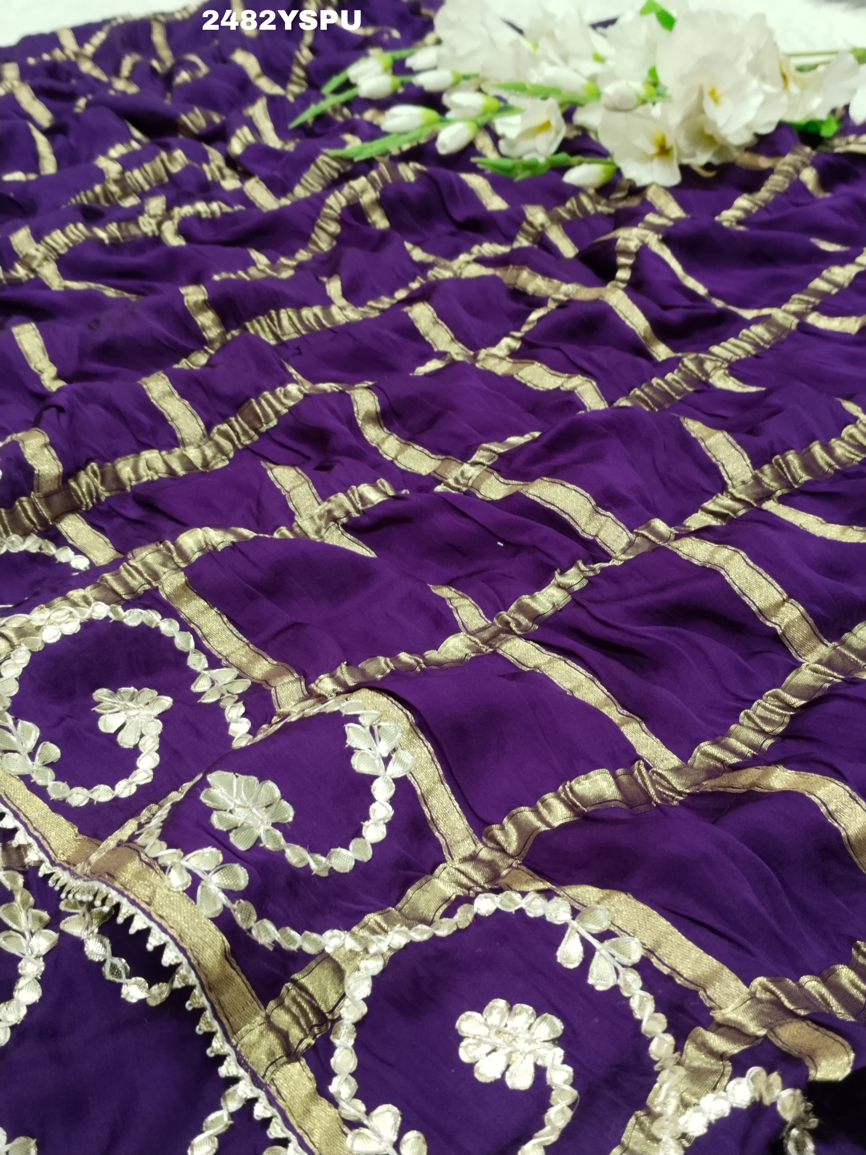 By Bollywood Style Wih Gotapatti Work Saree