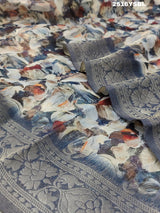 By Printed Style Saree With Zari Border Work