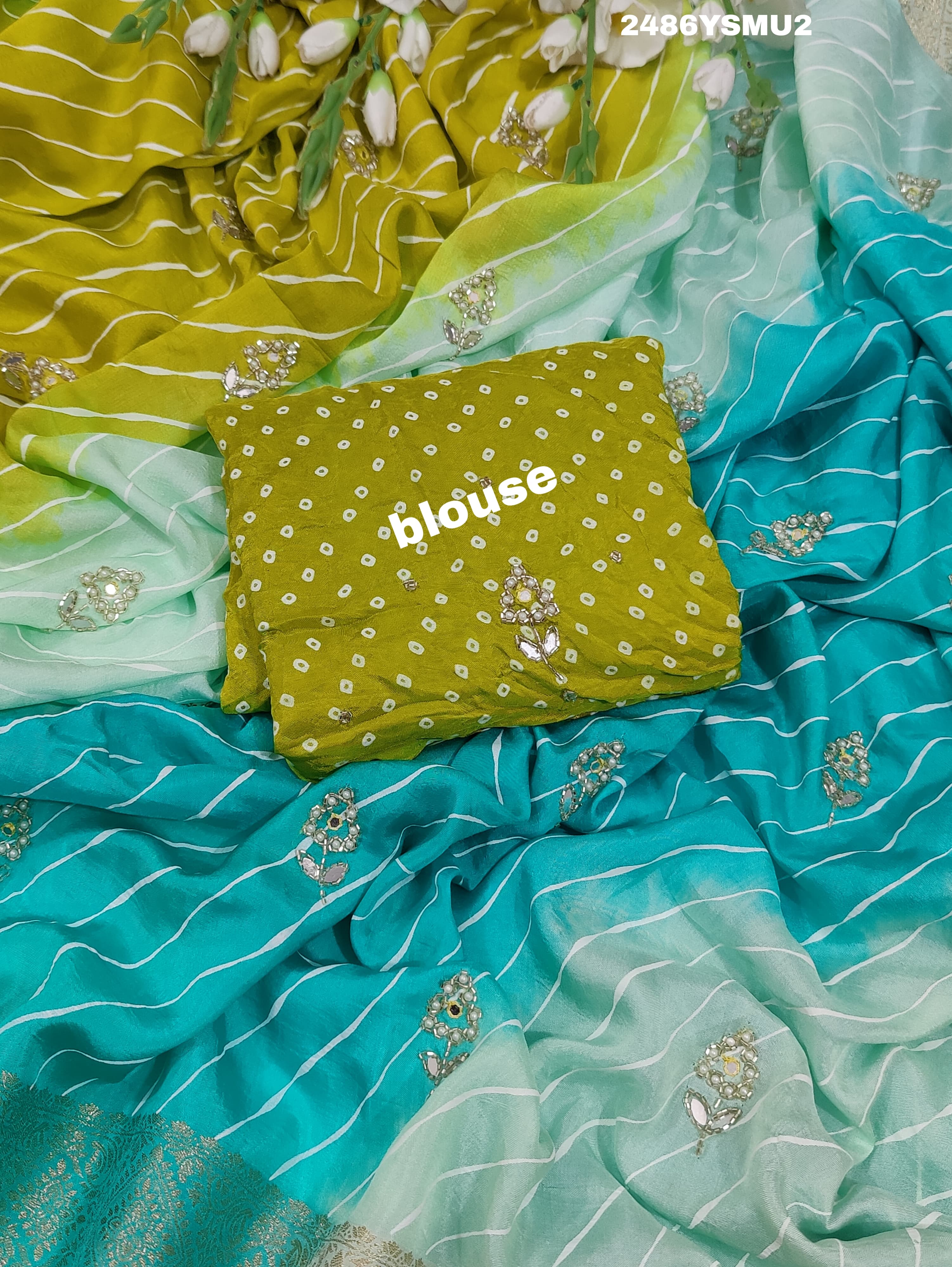 By Banarasi Saree With Gotapatti Work