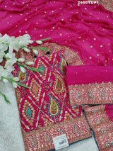 KcPc New Chinon Silk Traditional Style With Cutdana Tari work Suit CSA