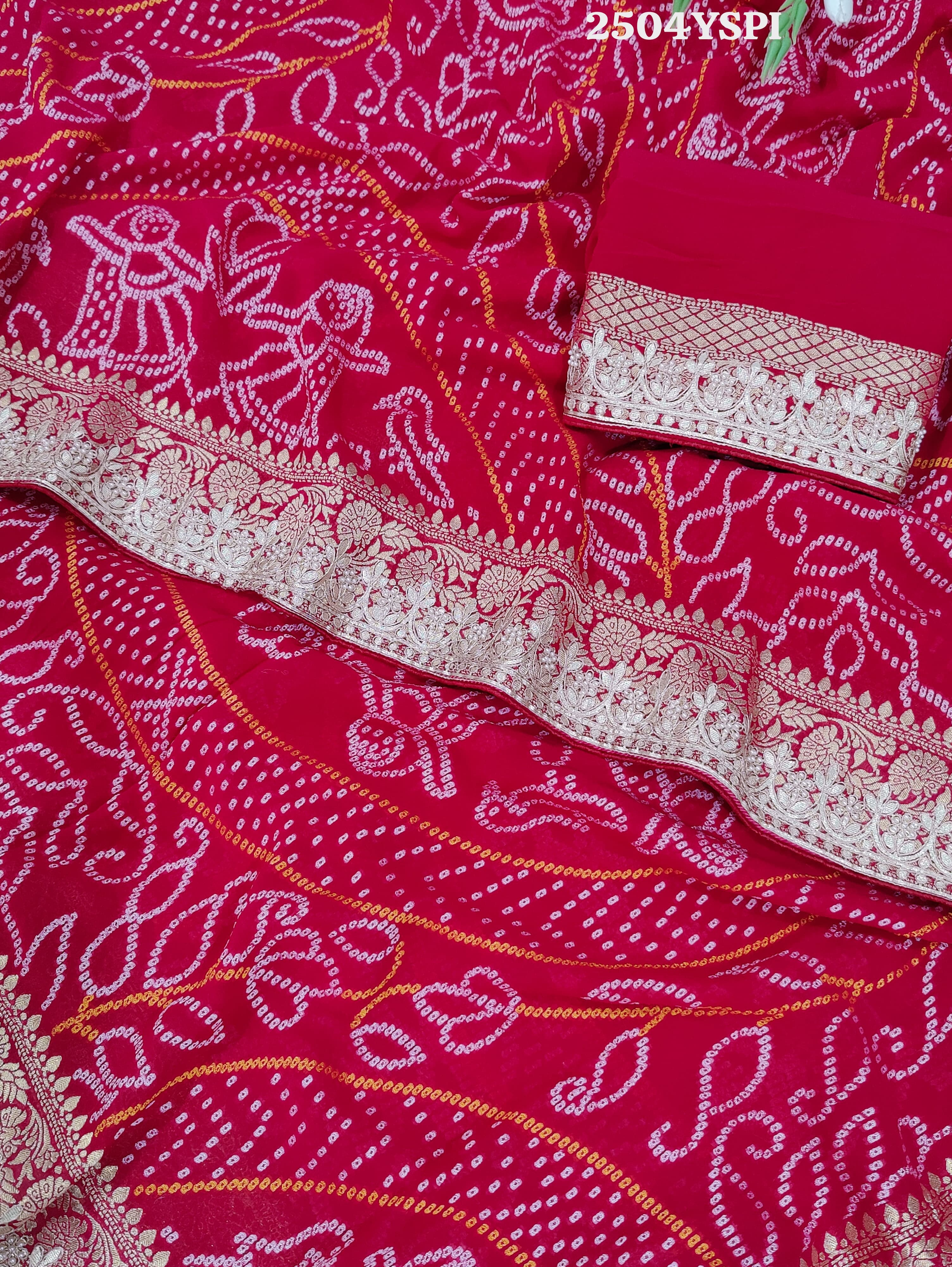 KcPc New Latest Pure Khaddi Georgette With Gotapatti WorkSaree RG