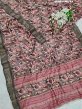 By Printed Style Saree With Zari Border Work