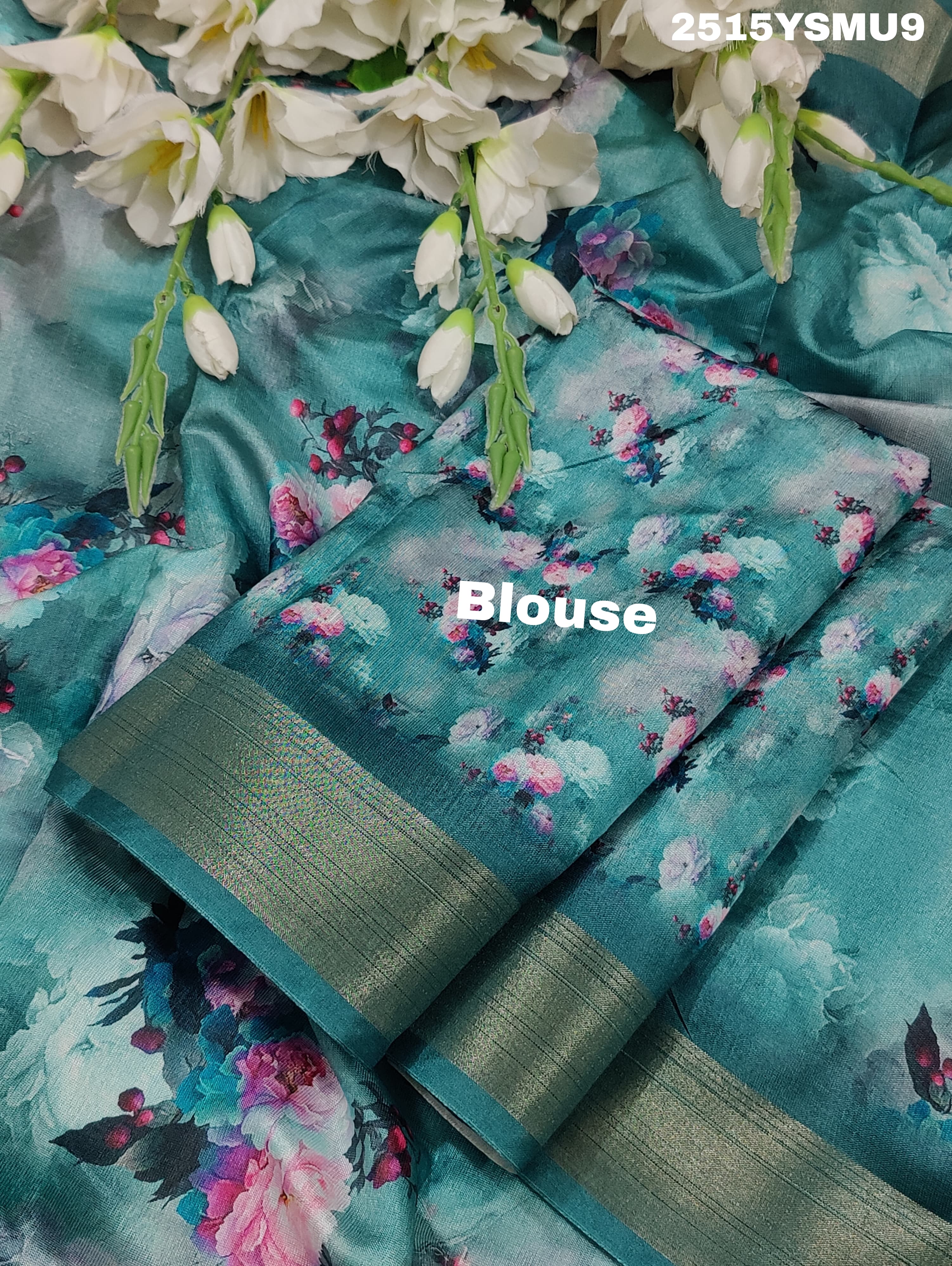 By Printed Style Saree With Zari Border Work