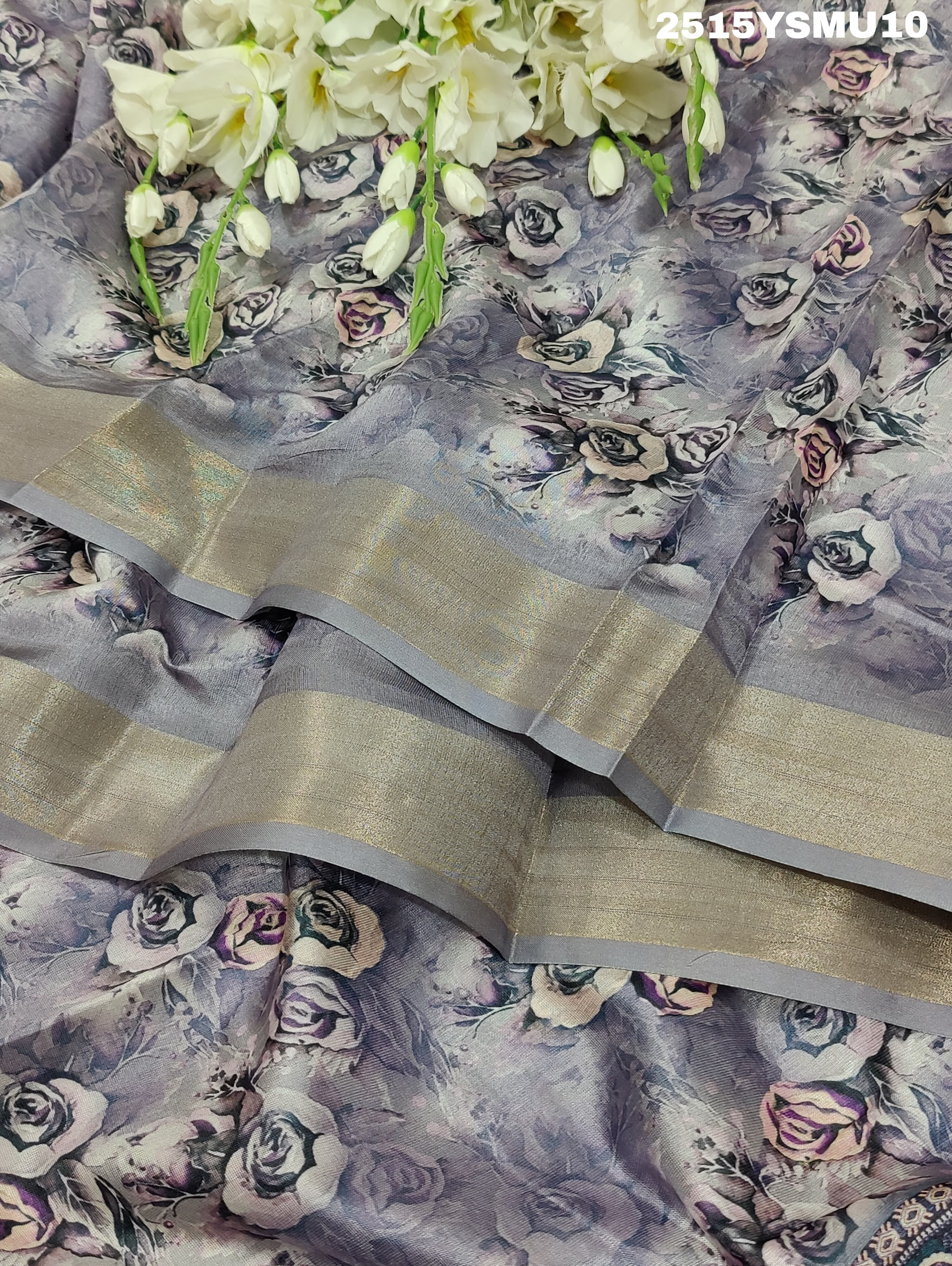 KcPc New Special Cotton silk Printed Style With Zari Border Saree GAN