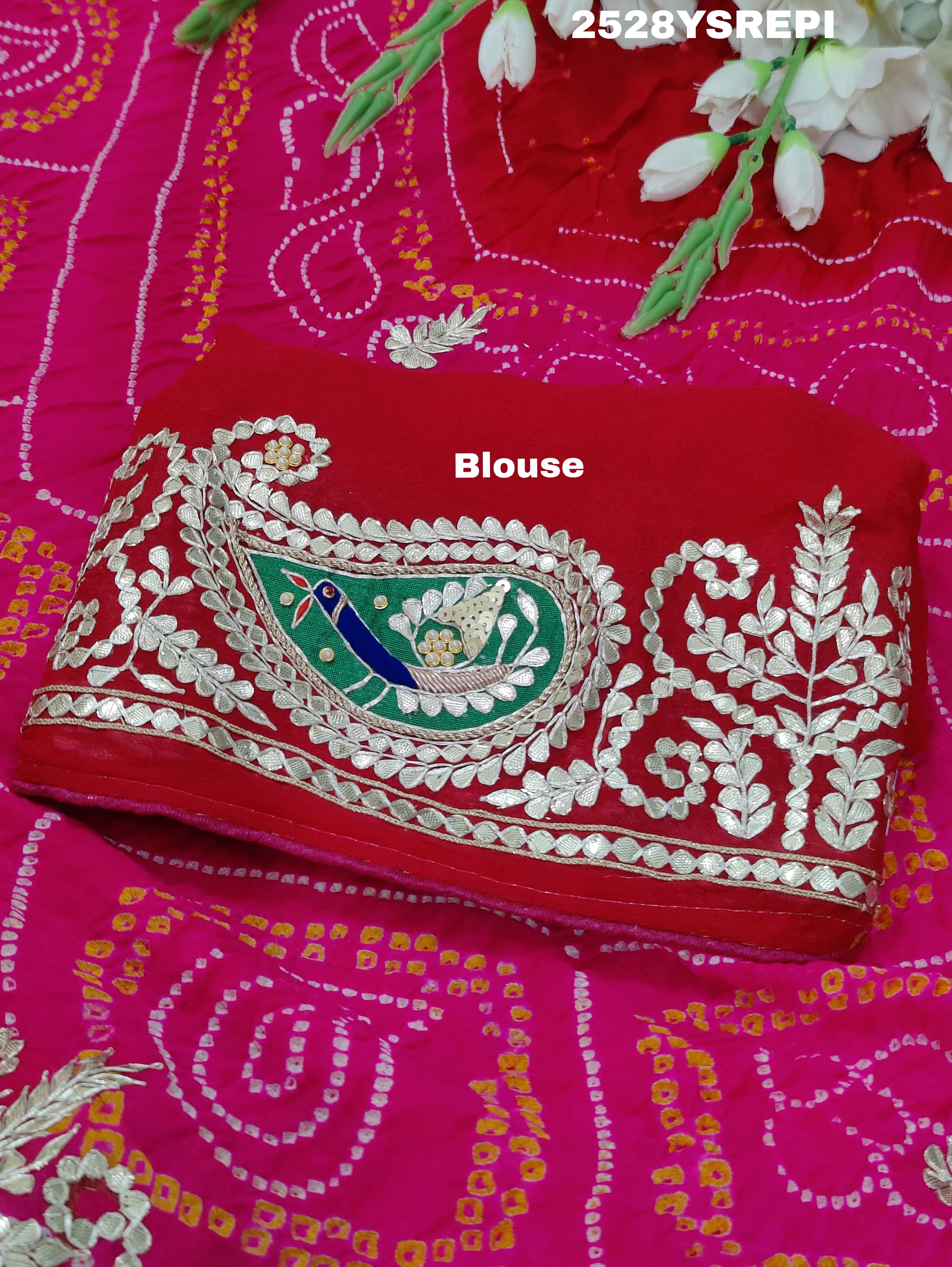 By Bandhani Saree With Party Wear