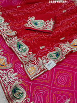 By Bandhani Saree With Party Wear