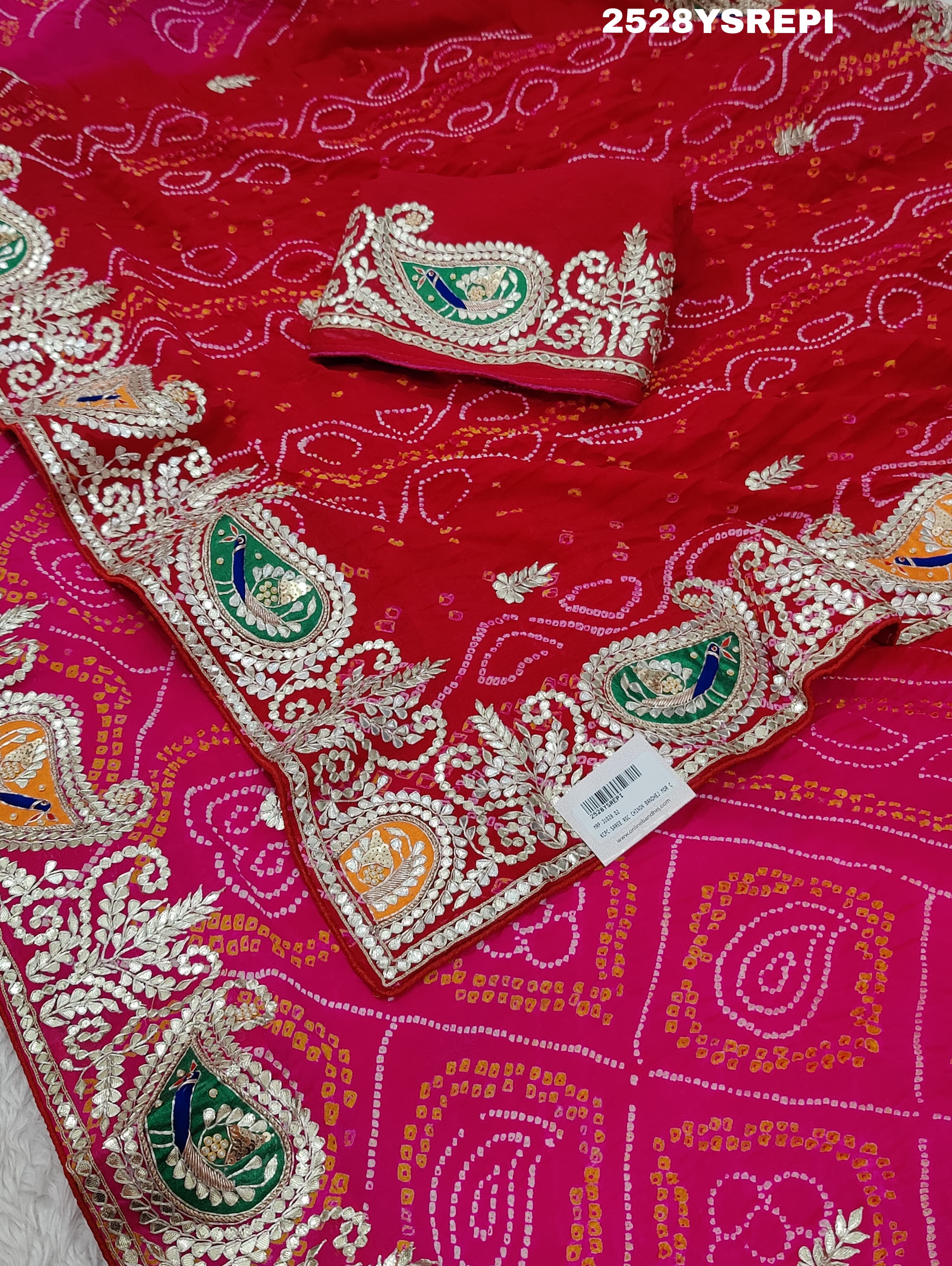 By Bandhani Saree With Party Wear
