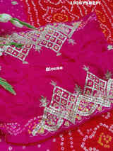 KcPc New Gaji Silk Bandhani Ekdana Bandhej Gotapatti Work SareePRF
