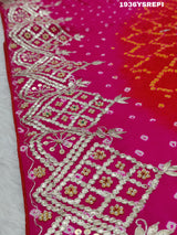 KcPc New Gaji Silk Bandhani Ekdana Bandhej Gotapatti Work SareePRF