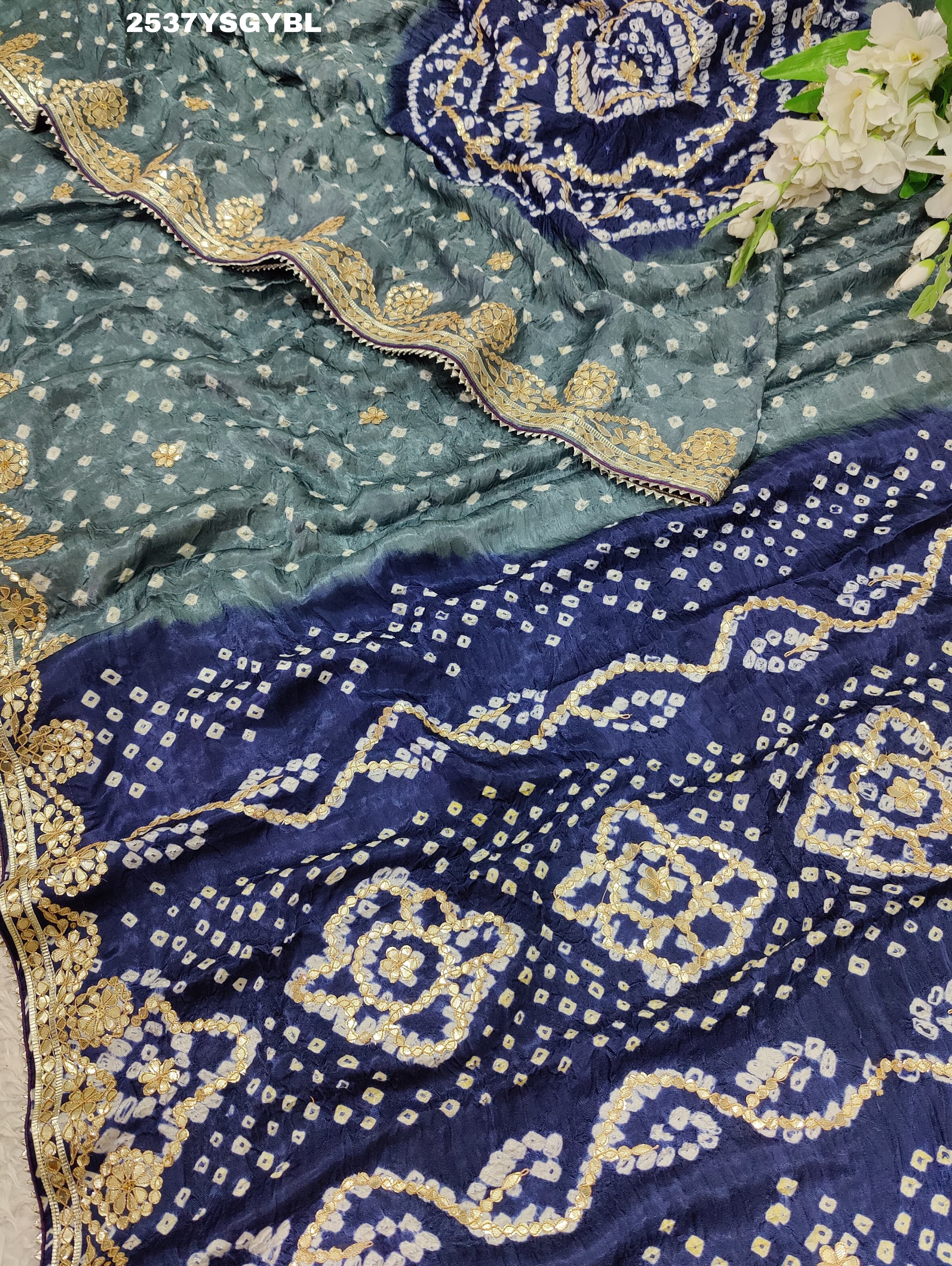 By Bandhani Saree With Party Wear