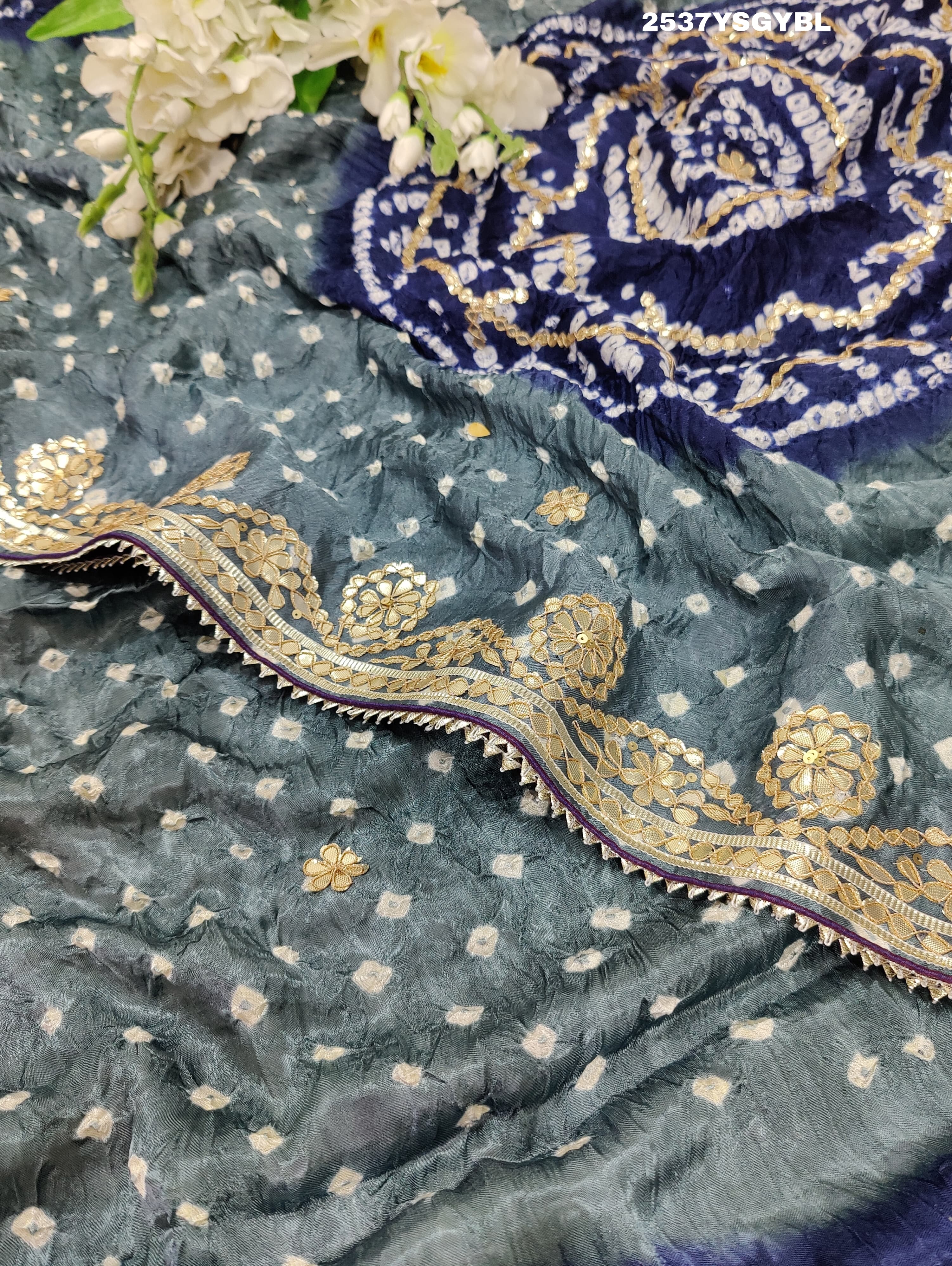 By Bandhani Saree With Party Wear