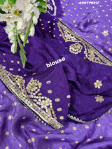 By Bandhani Saree With Party Wear Purple