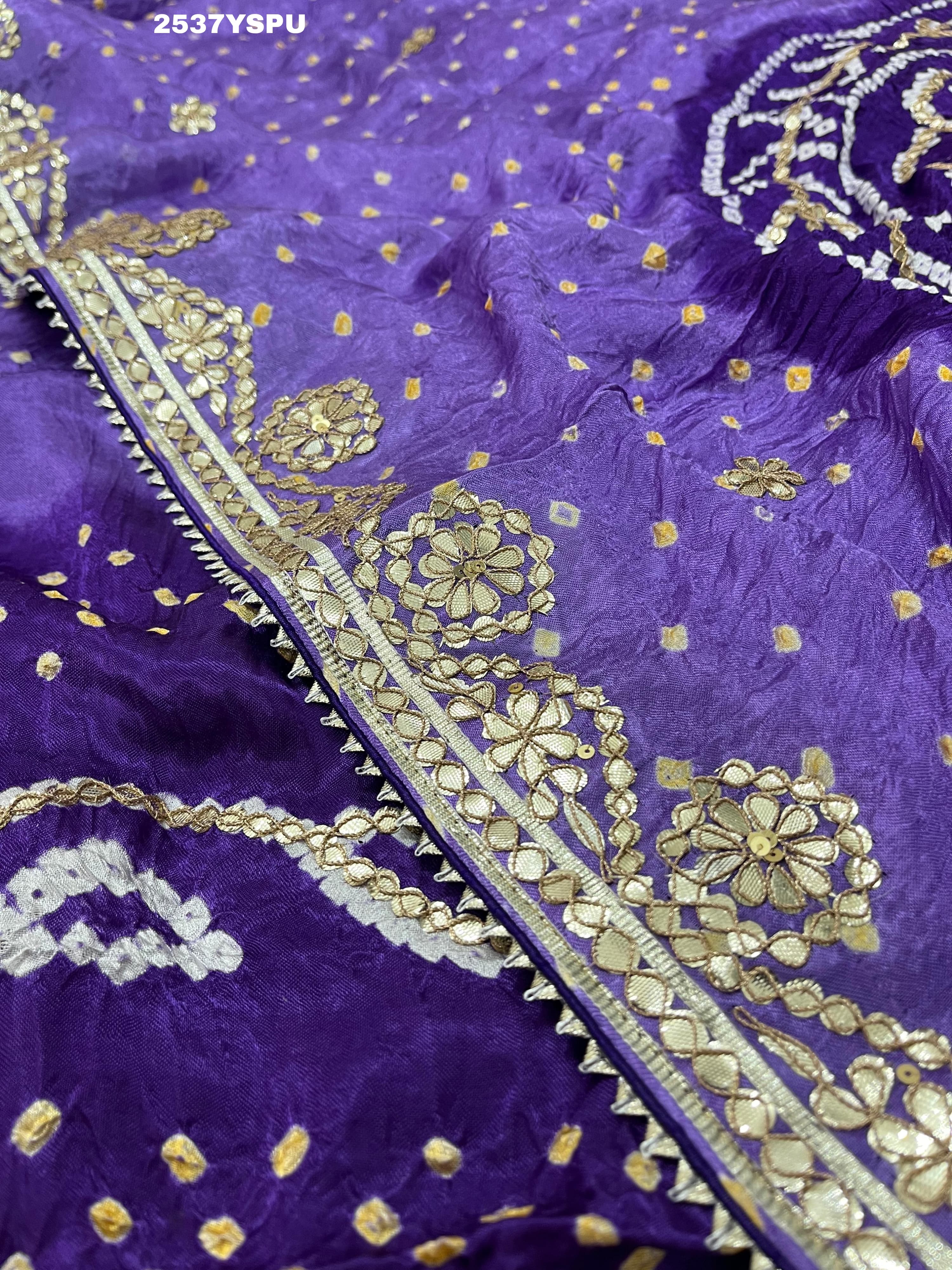 By Bandhani Saree With Party Wear Purple