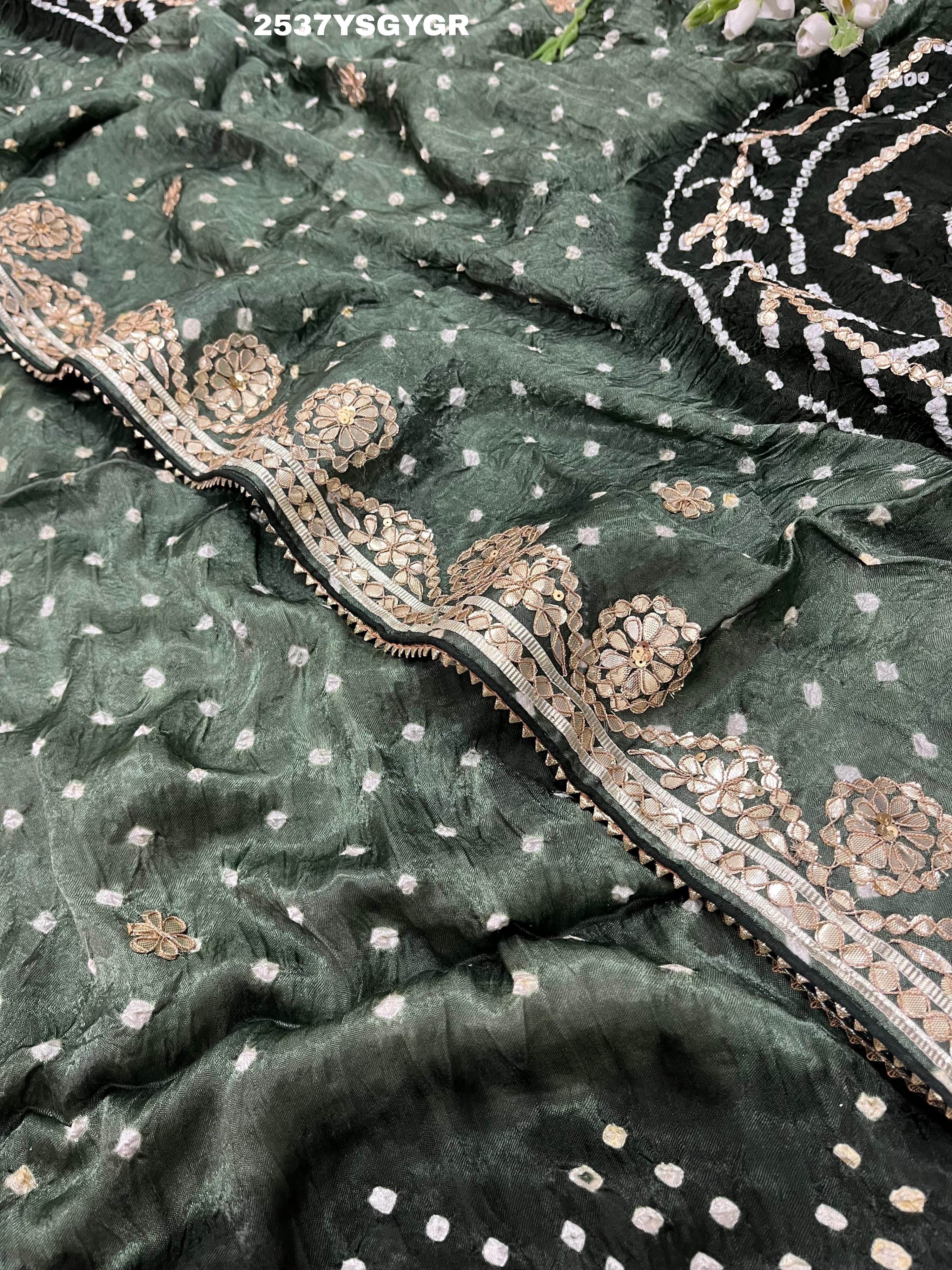 By Bandhani Saree With Party Wear