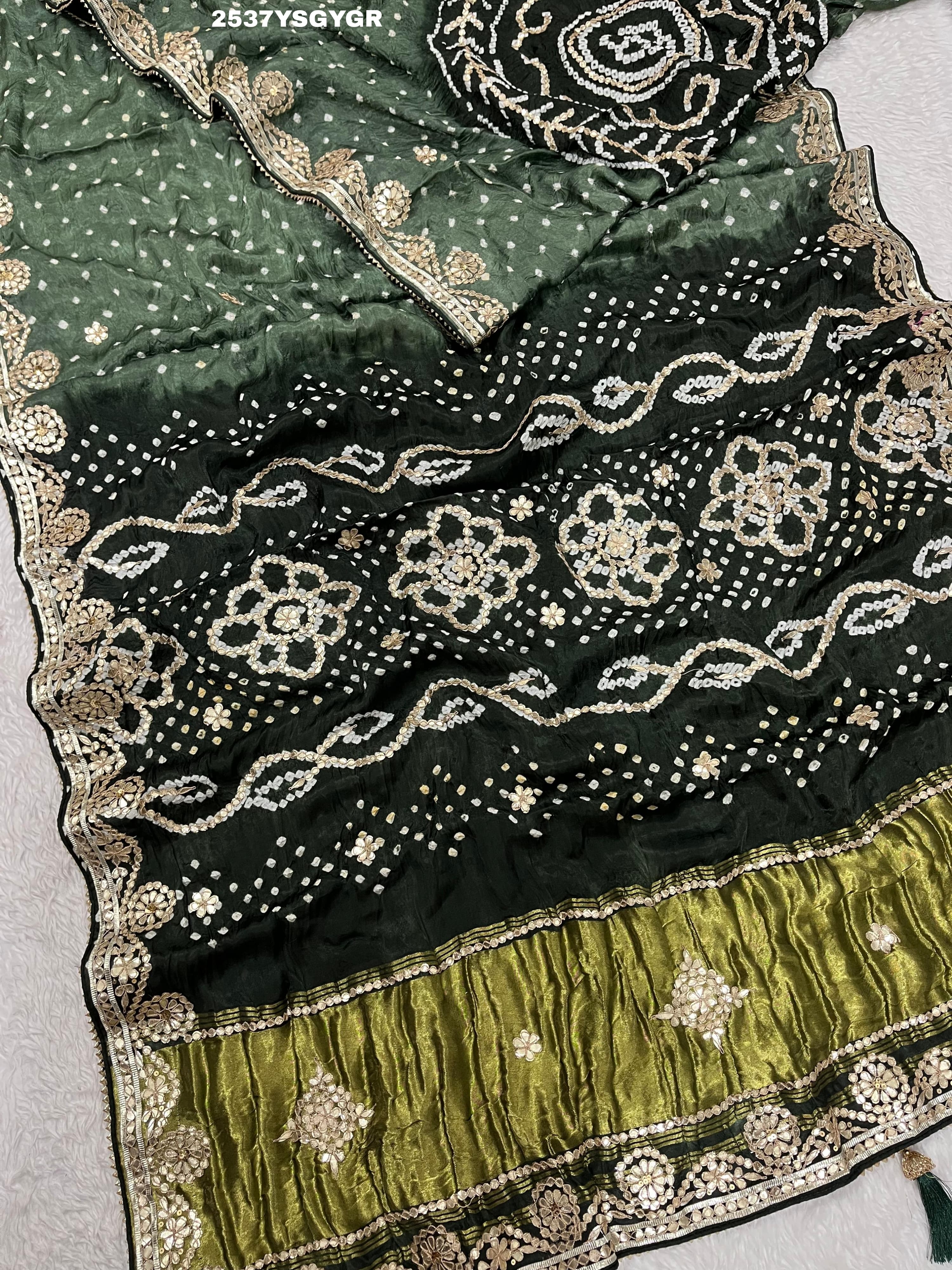 By Bandhani Saree With Party Wear