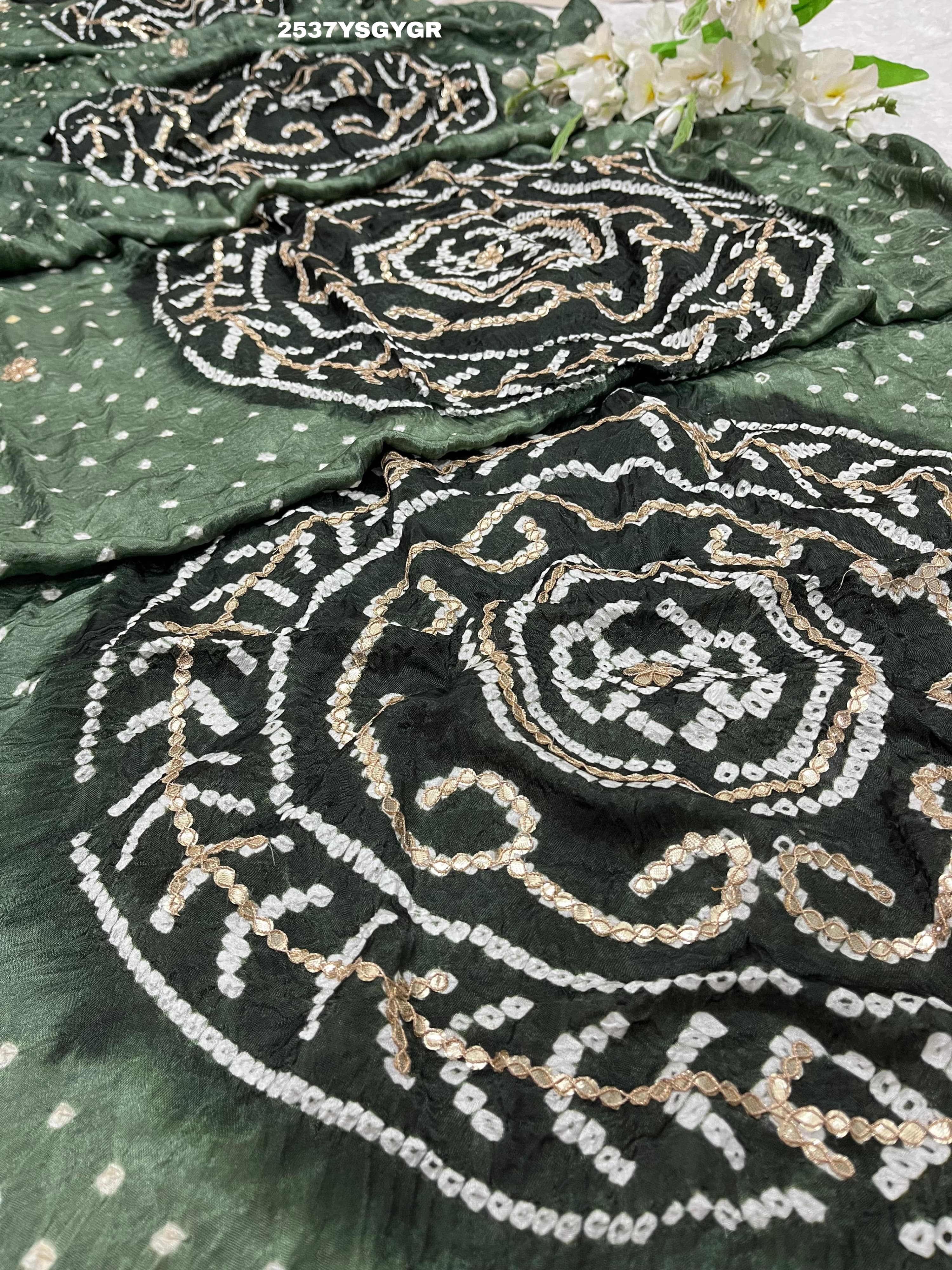 By Bandhani Saree With Party Wear