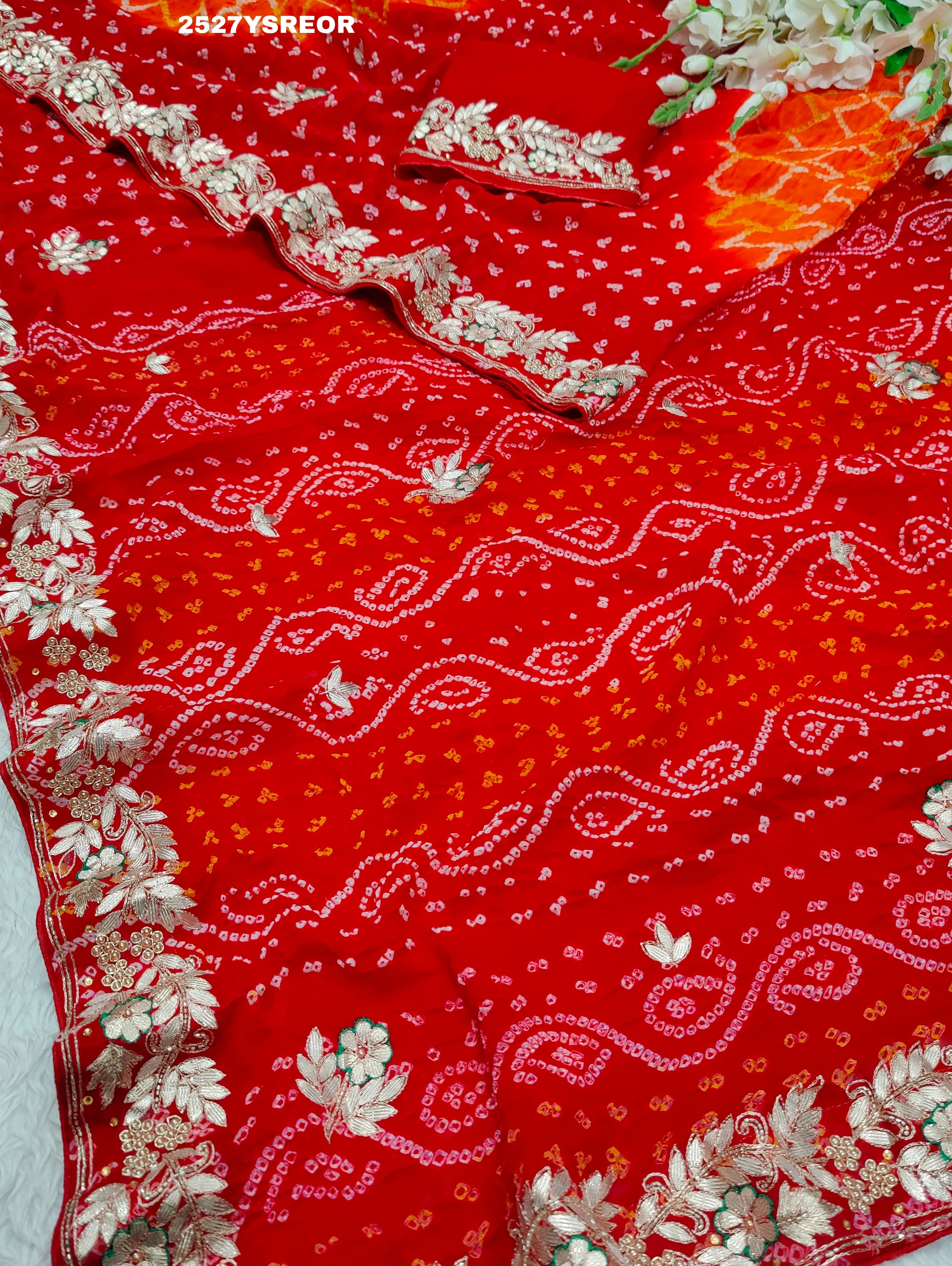 By Bandhani Saree With Festive Wear