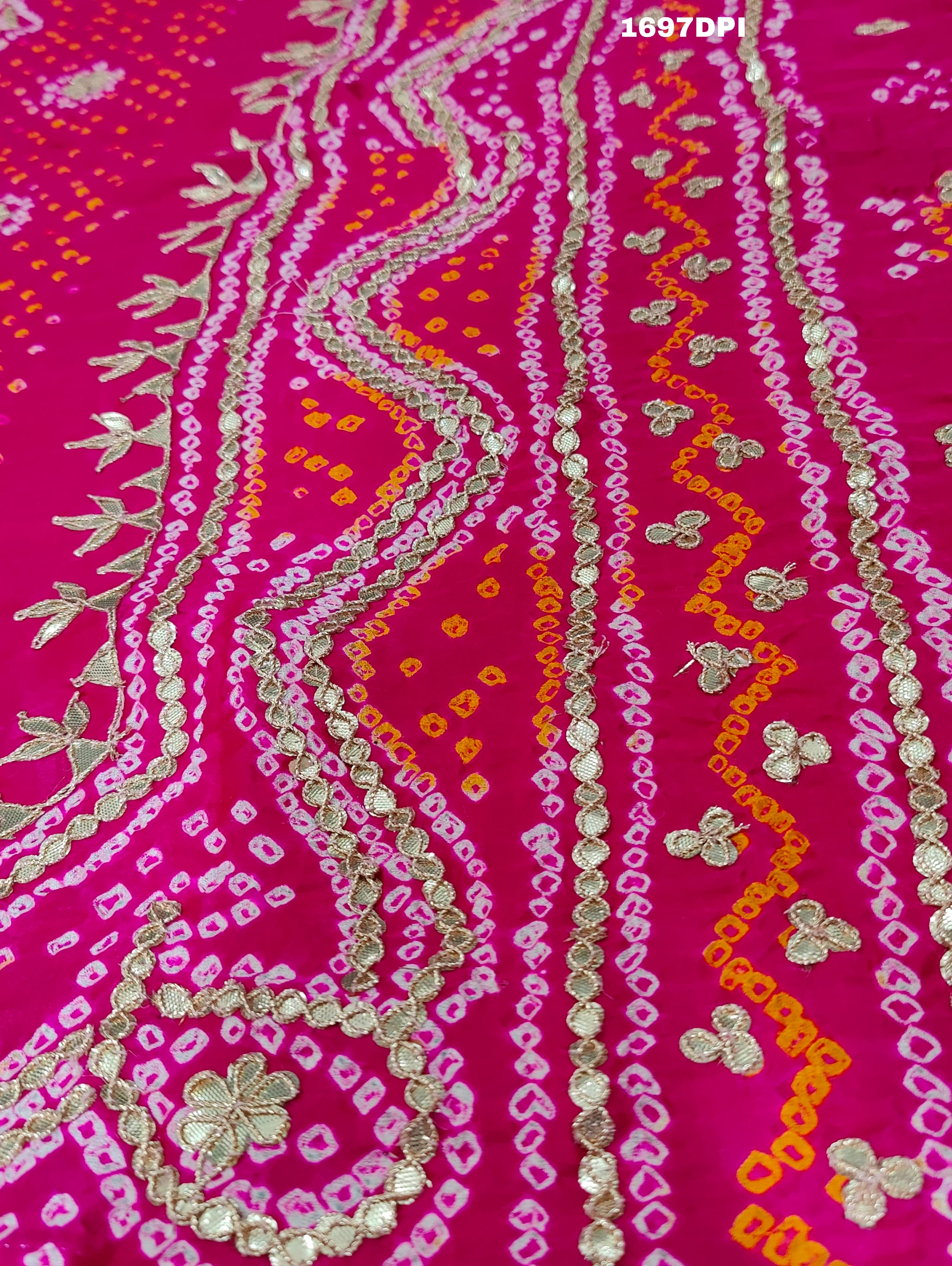 KcPc New Latest Designer Gaji Silk Bandhani Ghatchola Gotapatti Work DupattaSATISH