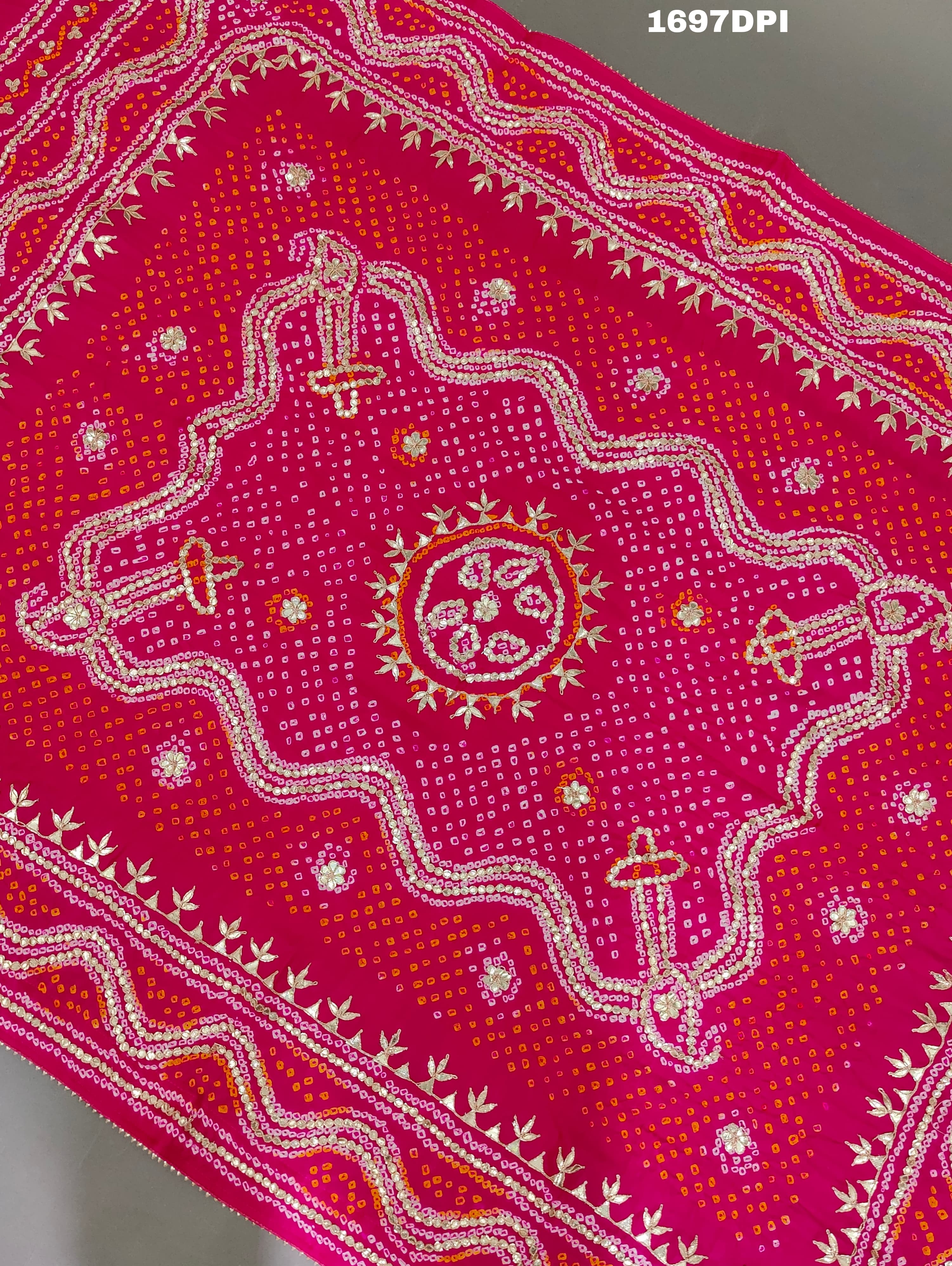 KcPc New Latest Designer Gaji Silk Bandhani Ghatchola Gotapatti Work DupattaSATISH