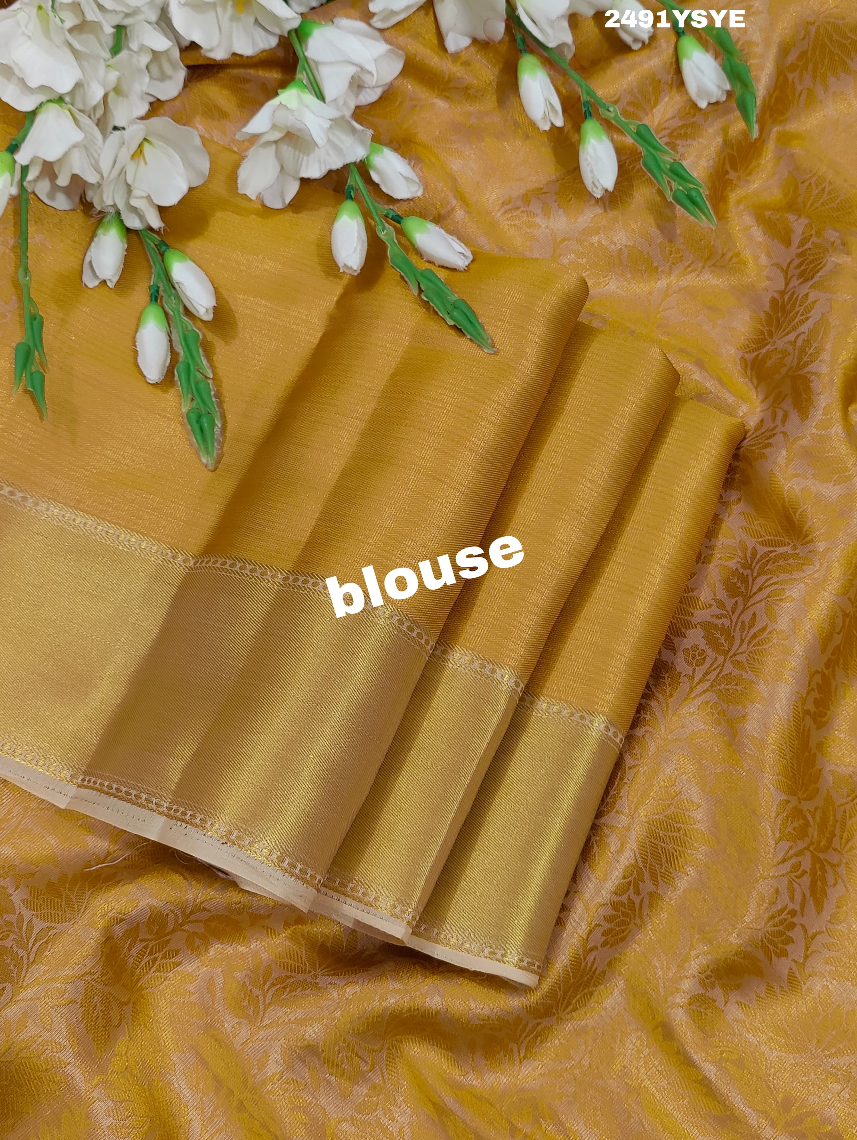 By New Latest Tissue Silk Banarasi Style With Zari Border Work Saree