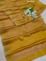 By New Latest Tissue Silk Banarasi Style With Zari Border Work Saree