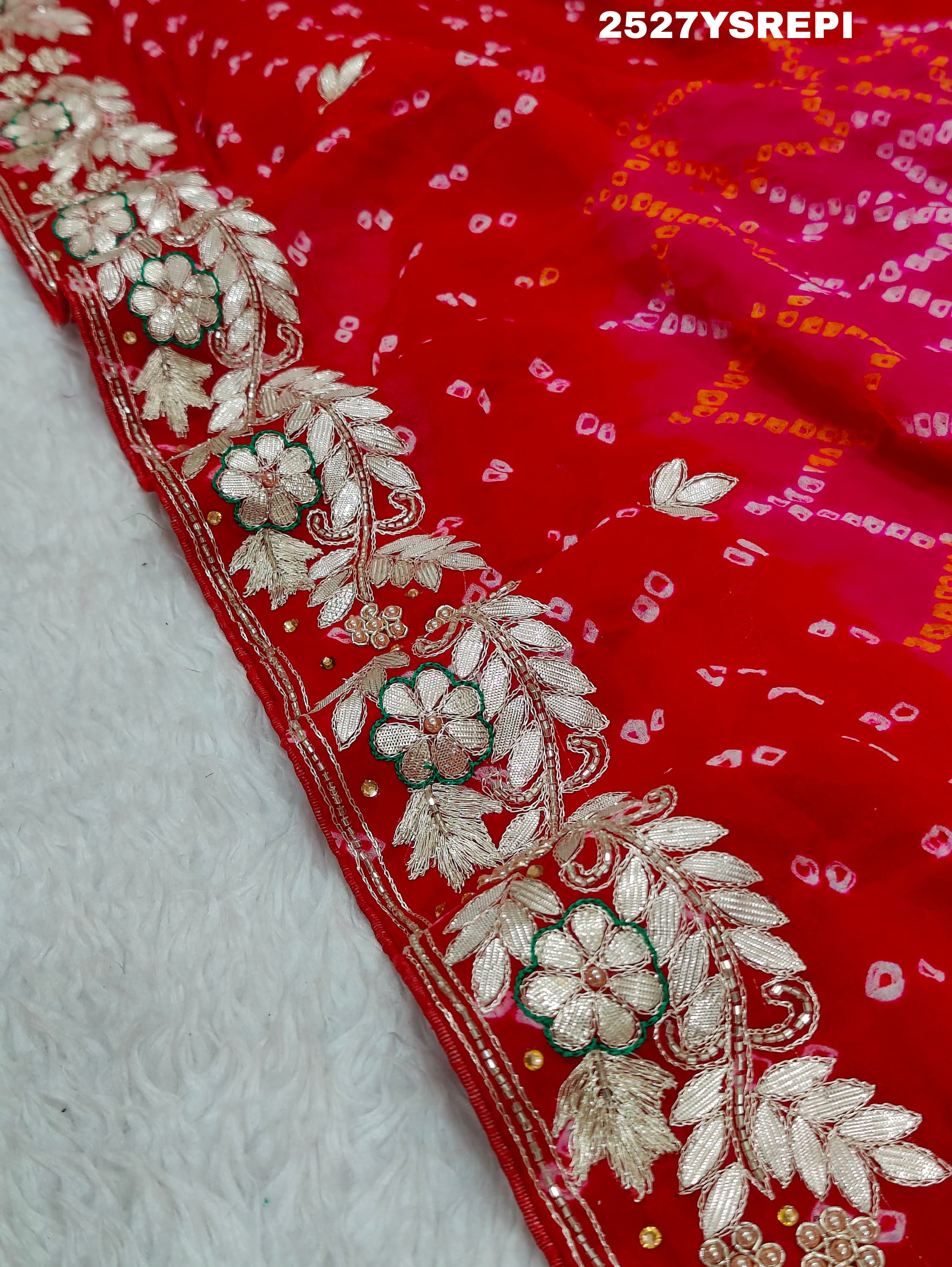 By Bandhani Saree With Festive Wear