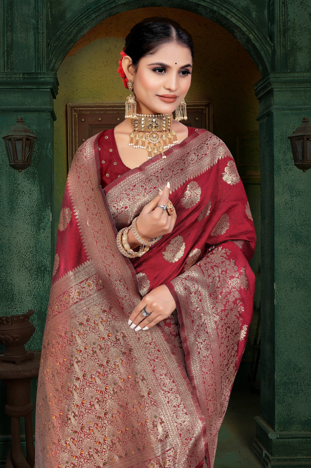 KcPc Dola Silk Banarasi Rich Zari Weaving Palu Saree DC
