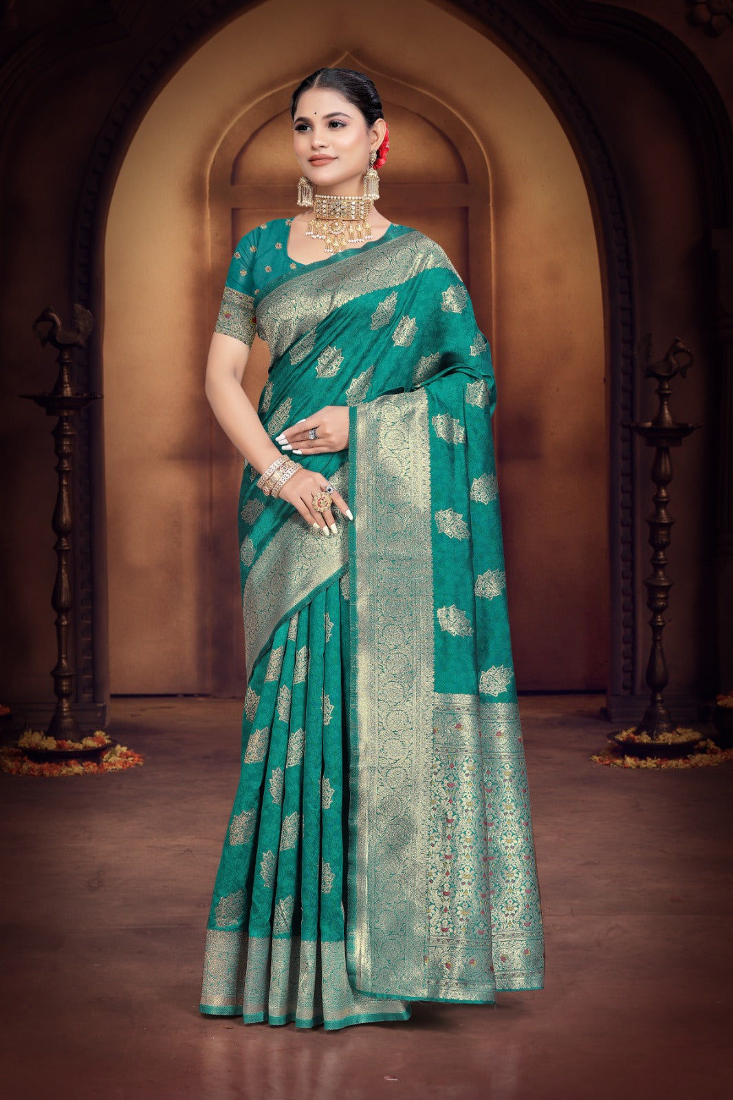 KcPc New Dola Silk Banarasi Saree with Classic Zari Weaving Palu DC