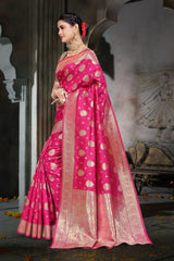 KcPc Rich Banarasi Dola Silk with Zari Detailing Finish Saree DC