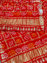 KcPc New Pure Gaji Silk Bandhani Gotapatti Designer Jaipuri Traditional Dupatta SATISH