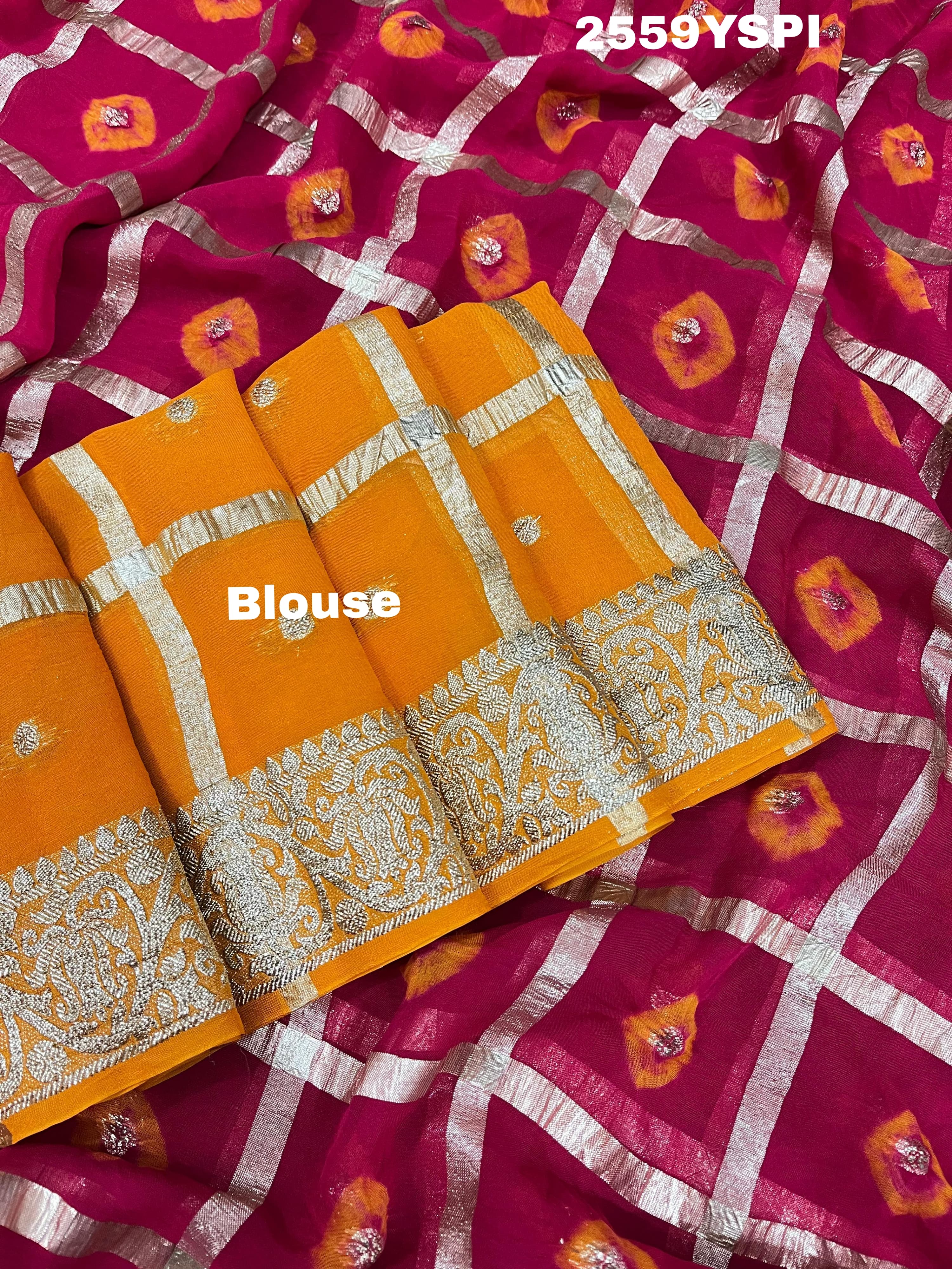 KcPc Lightweight Casual Georgette Saree in Bandhani Style CHAND
